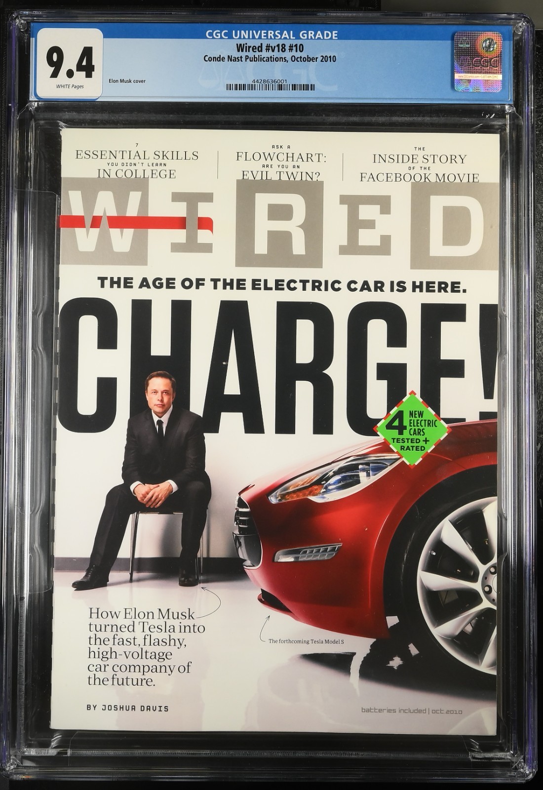Wired Magazine October 2010 - Elon Musk Tesla - CGC 9.4🔥