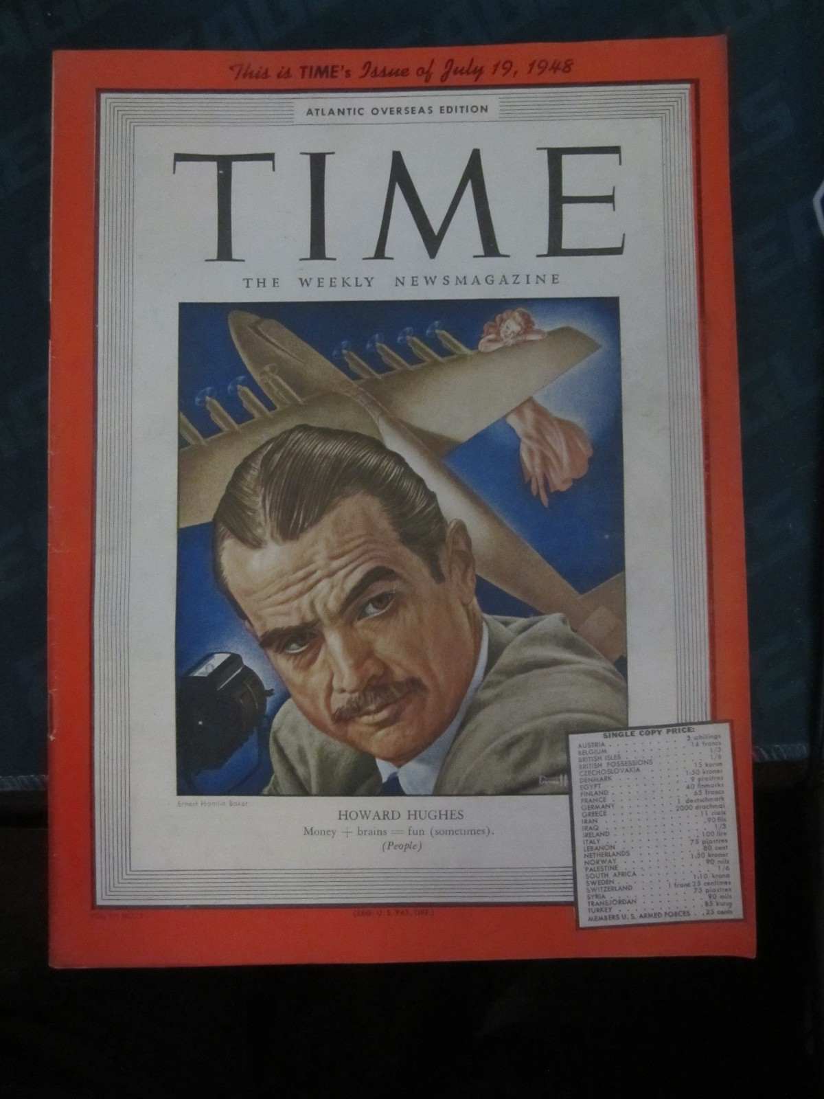 Time Magazine July 1948 Howard Hughes Spruce Goose Airplane No Label Newsstand