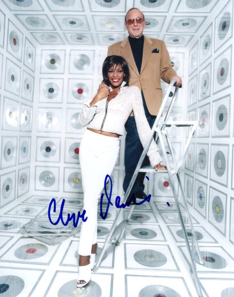 Clive Davis Signed Autograph 8x10 Photo - Legendary Producer & Whitney Houston