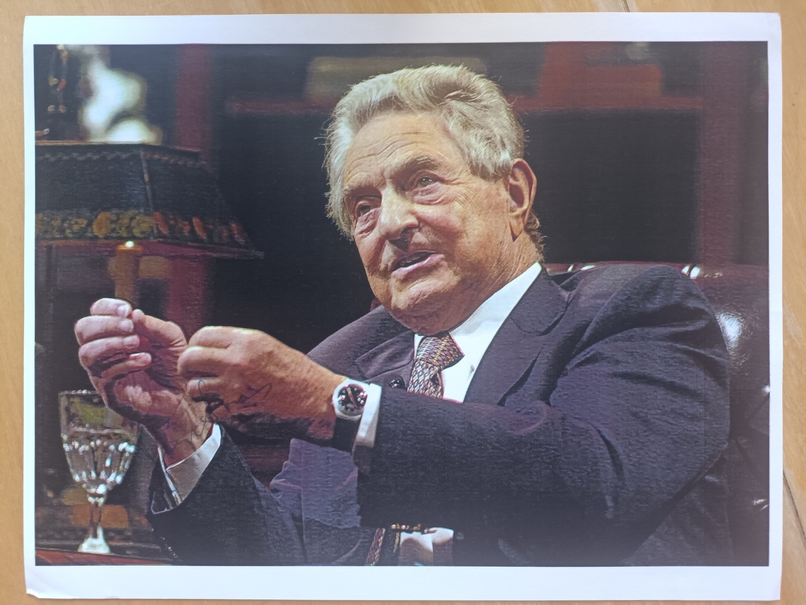 George Soros signed photo