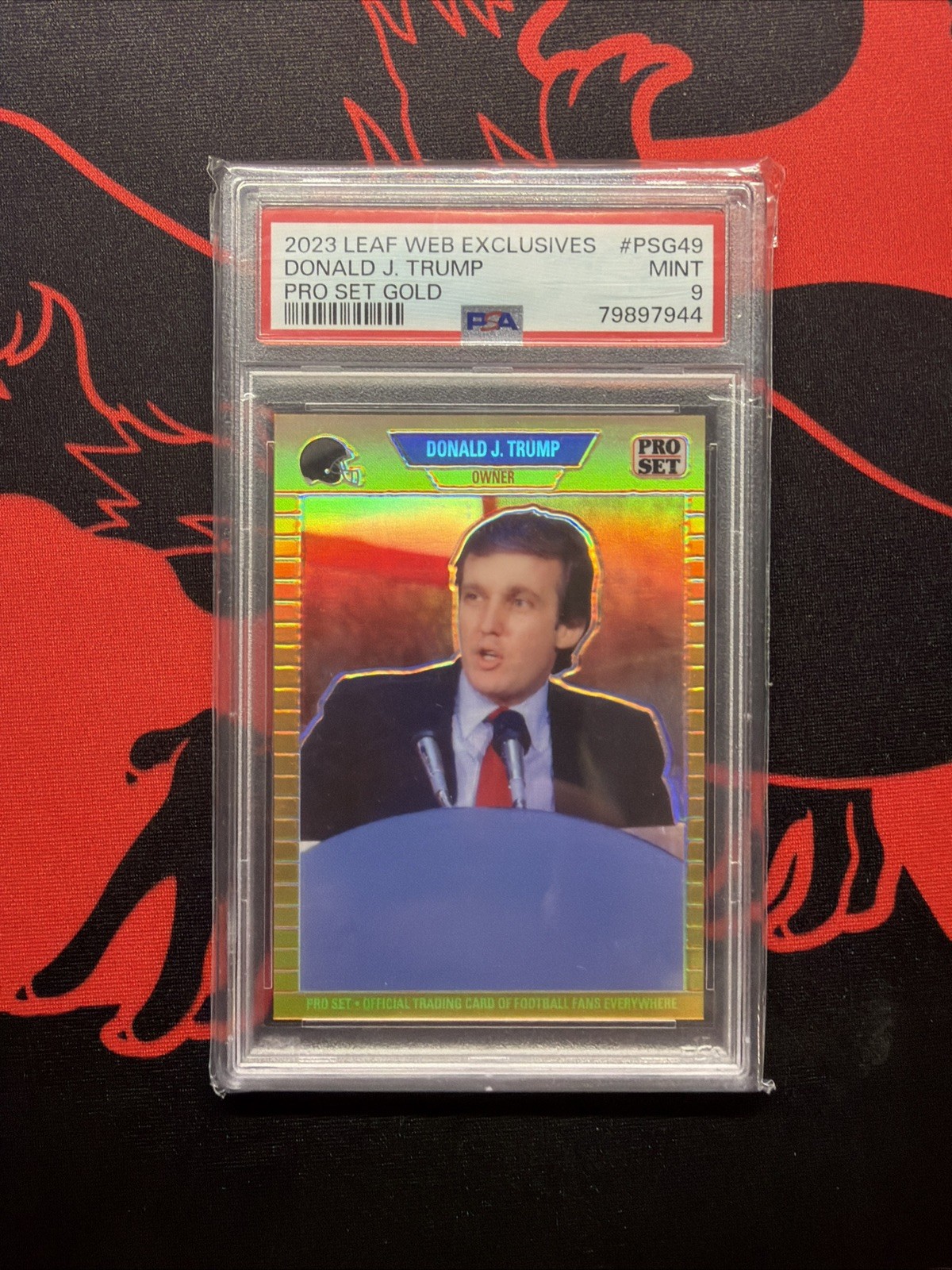 2023 LEAF WEB EXCLUSIVES PRO SET GOLD #PSG49 DONALD J. TRUMP /199 PSA 9