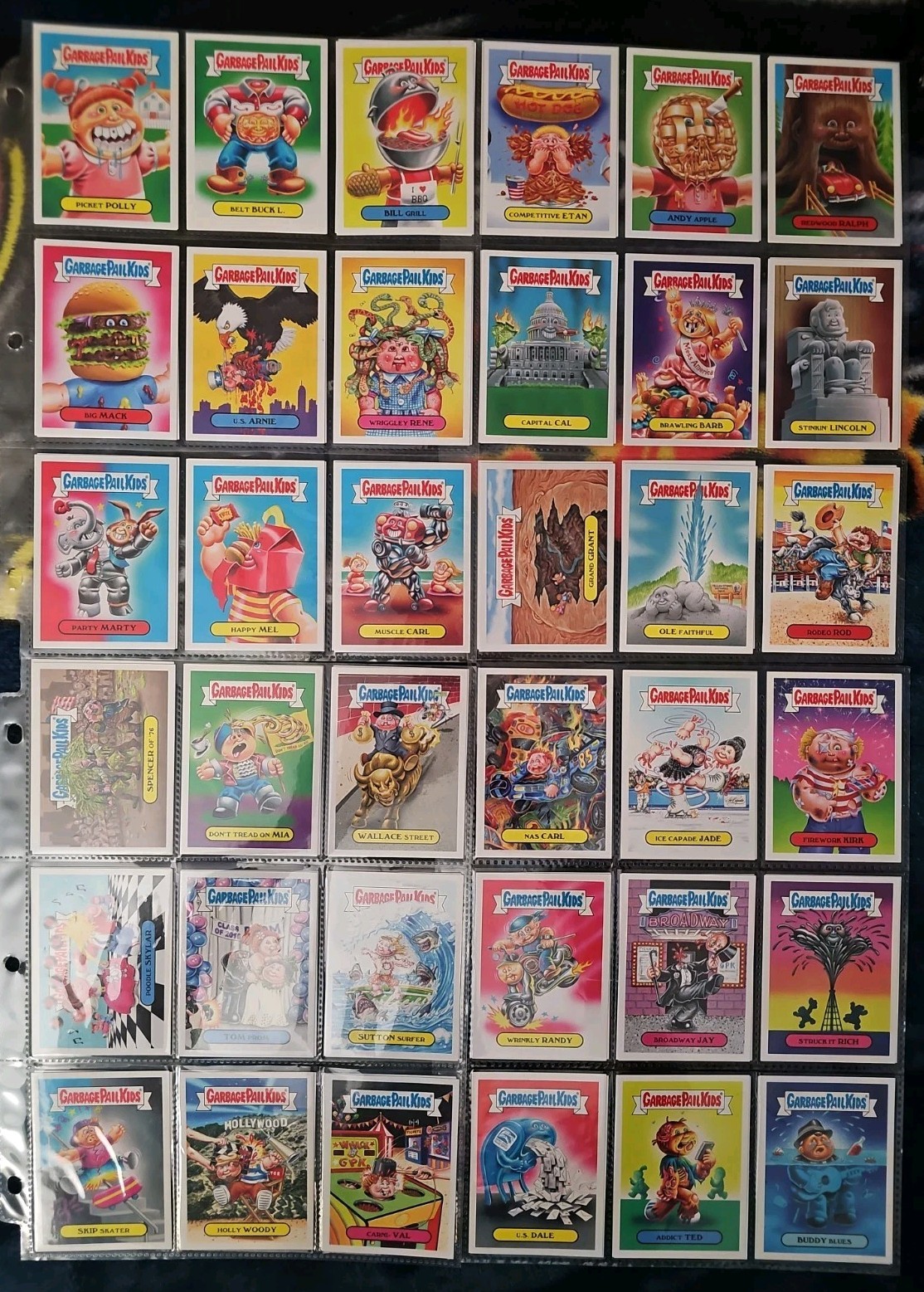 2016 GARBAGE PAIL KIDS AMERICAN AS APPLE PIE NEAR COMPLETE SET MISSING TRUMP A/B