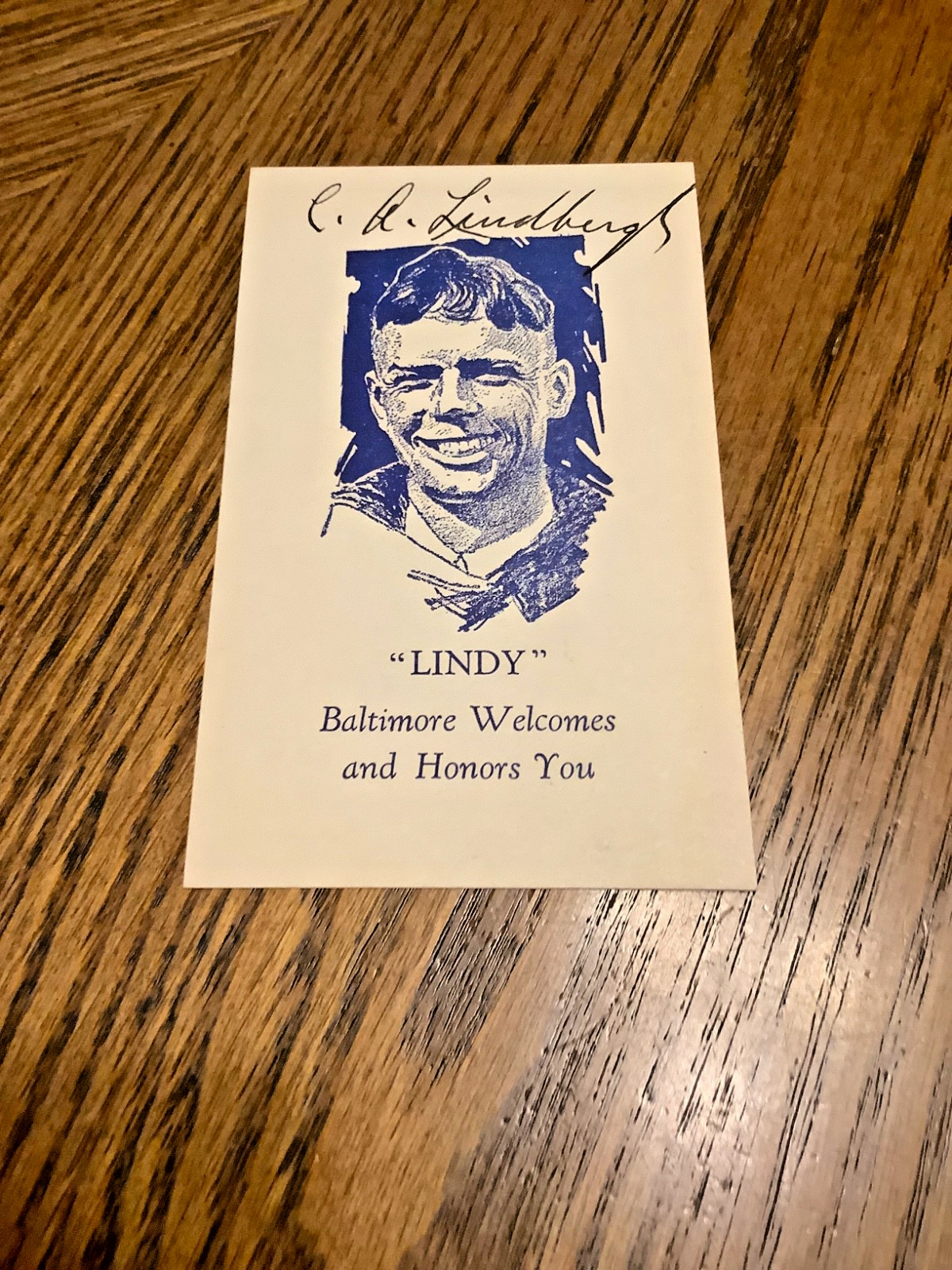 OCT 18, 1927 CHARLES LINDBERGH DAY SIGNED FULL TICKET HONORING LUCKY LINDY LOA