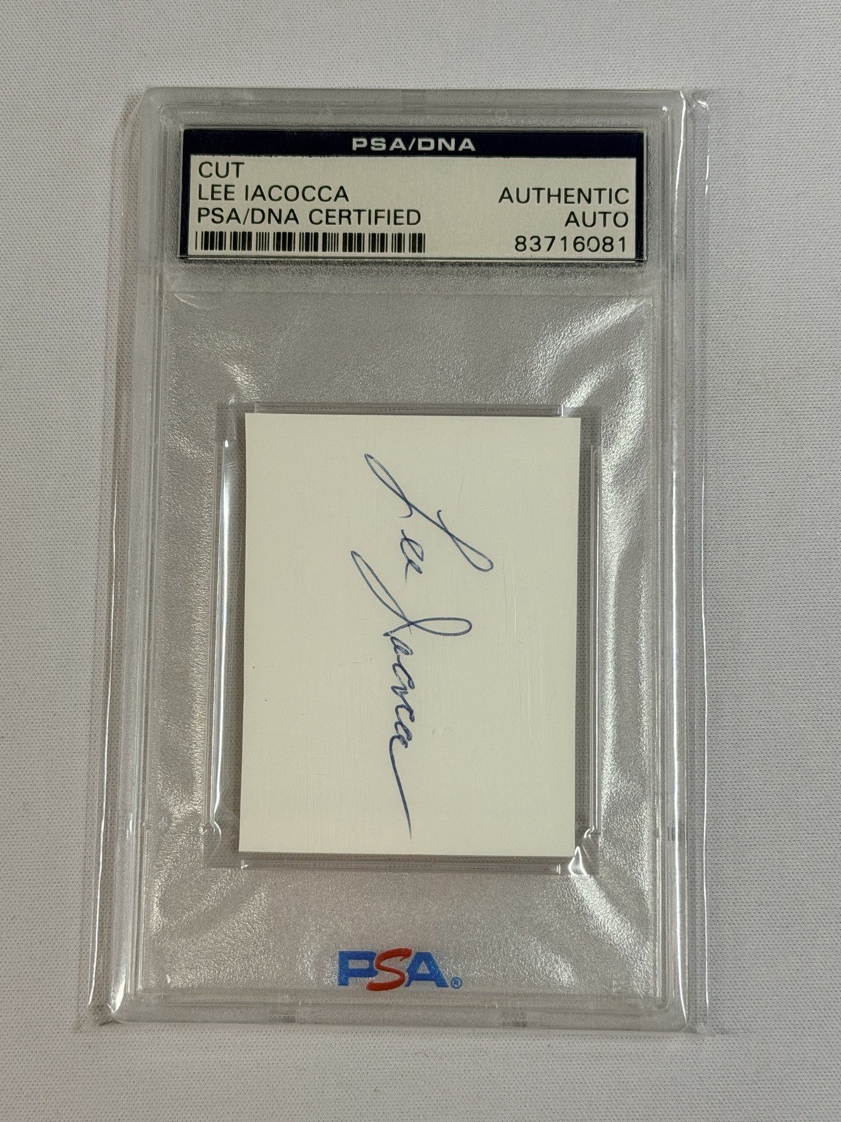 Lee Iacocca Signed Cut PSA/DNA AUTO