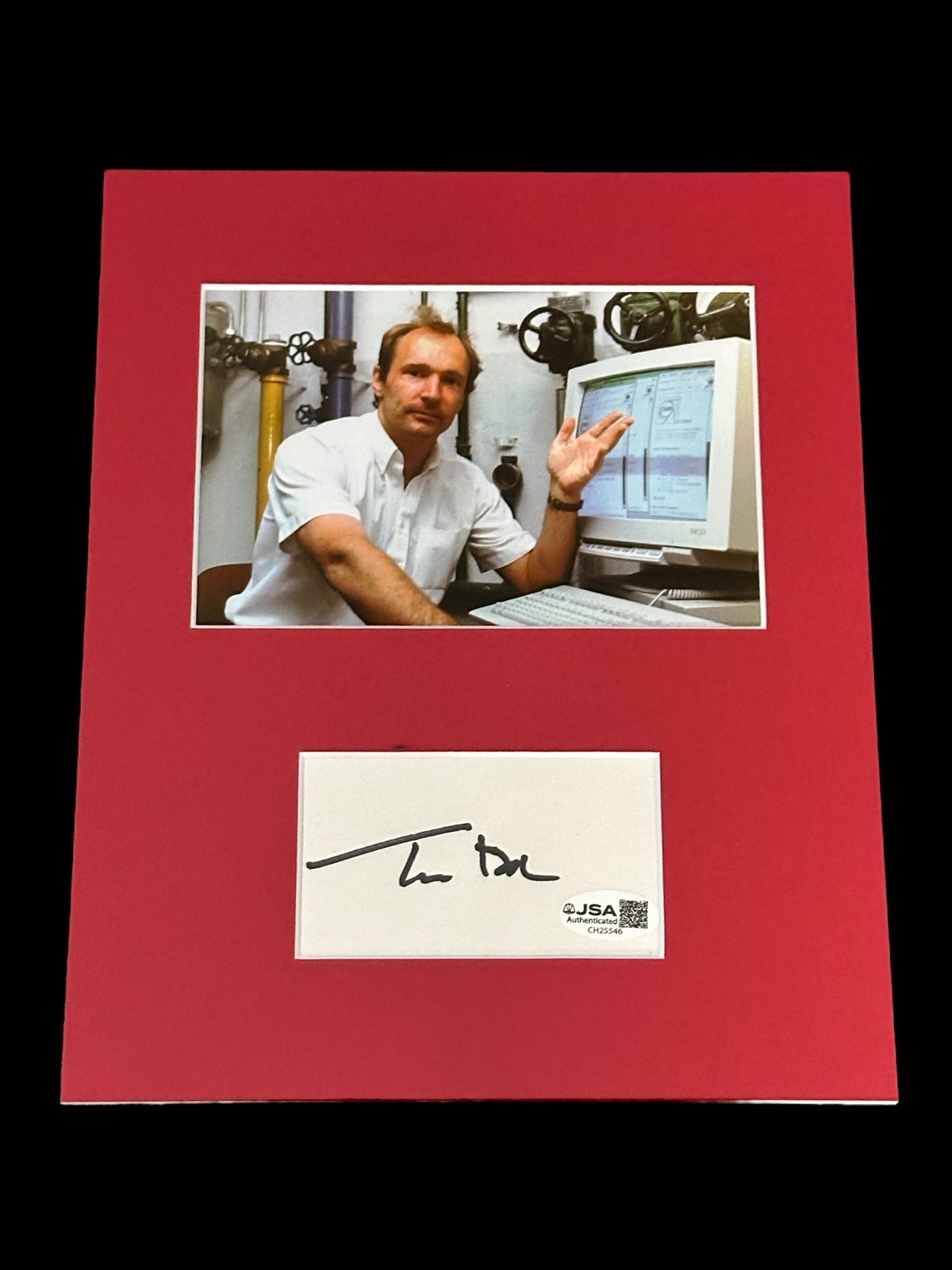 Tim Berners-Lee Inventor of the Internet HTML Signed Autograph Photo Display JSA