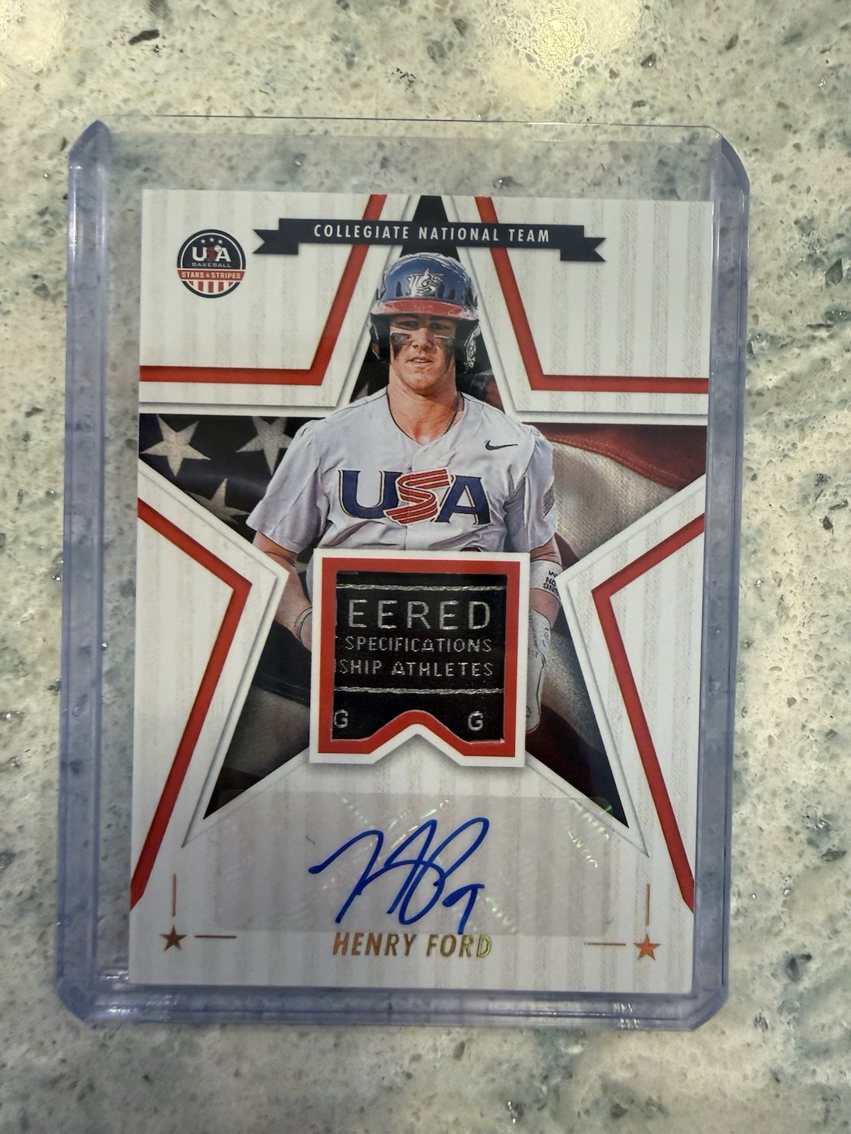 2025 Panini Stars and Stripes Henry Ford 1/1 Laundry Tag Auto Tennessee Vols