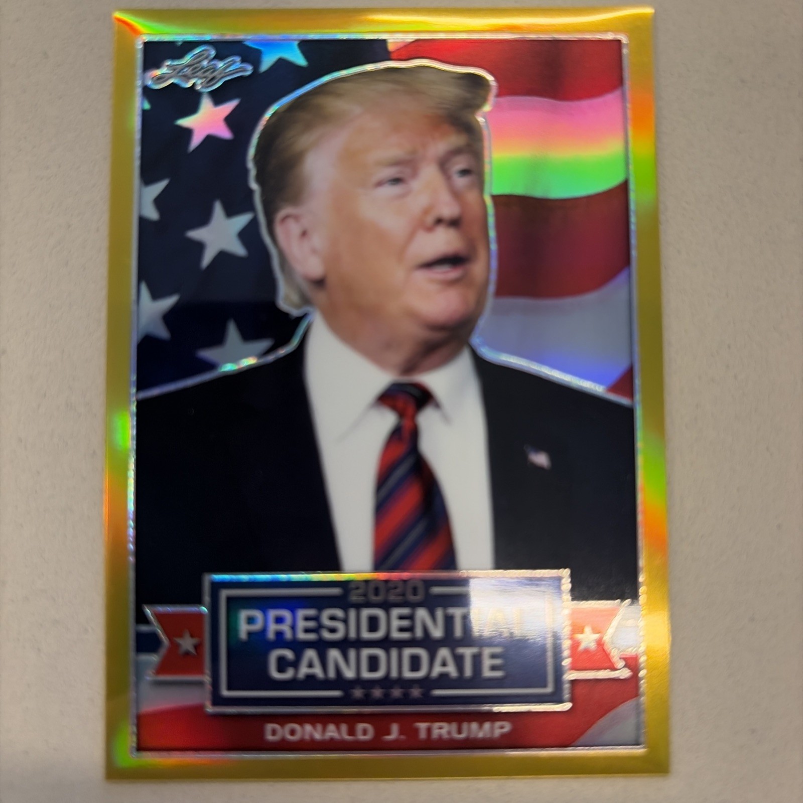 2019 Leaf DONALD J. TRUMP 2020 Presidential Candidate Gold Prismatic 1/1 WOW USA