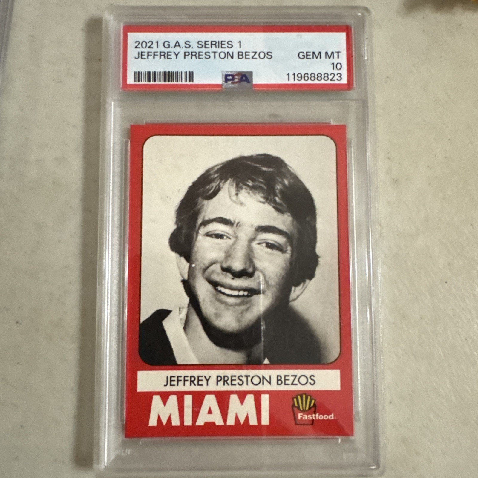 PSA-10 Jeff Bezos Rookie Card G.A.S. #7 NTWRK GAS Employee of Month