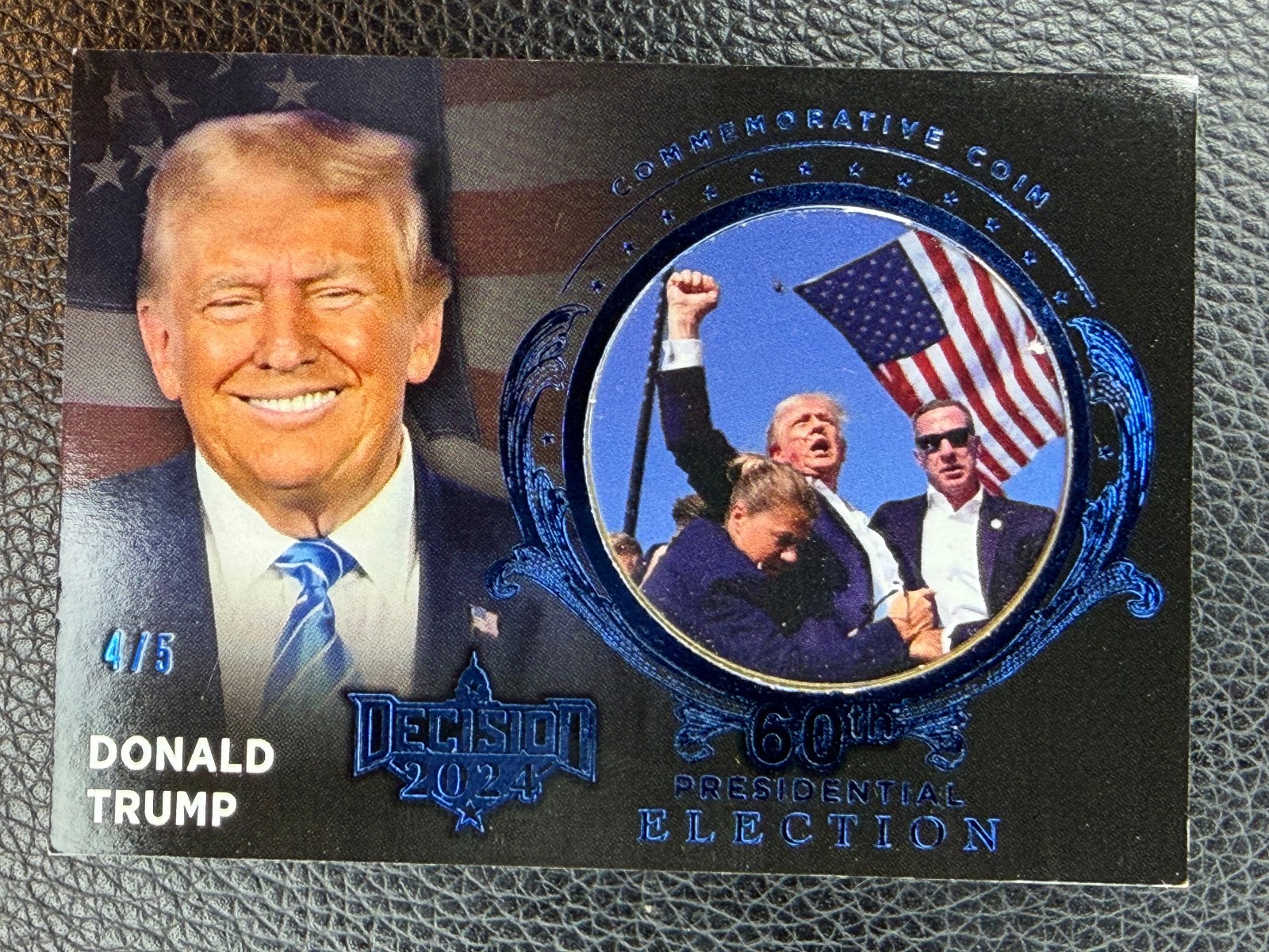 2024 Decision Presidential Election Blue Donald Trump 4/5 Commemorative Coin
