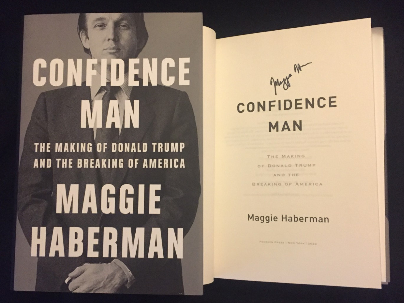 Maggie Haberman signed Confidence Man 1st printing hardcover book Donald Trump