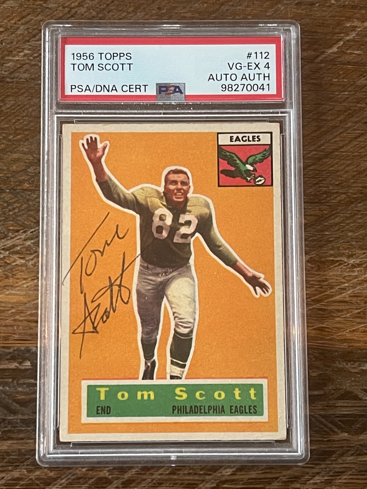1956 Topps Tom Scott (d. 2015) PSA/DNA 4 signed auto card HIGHEST GRADED!