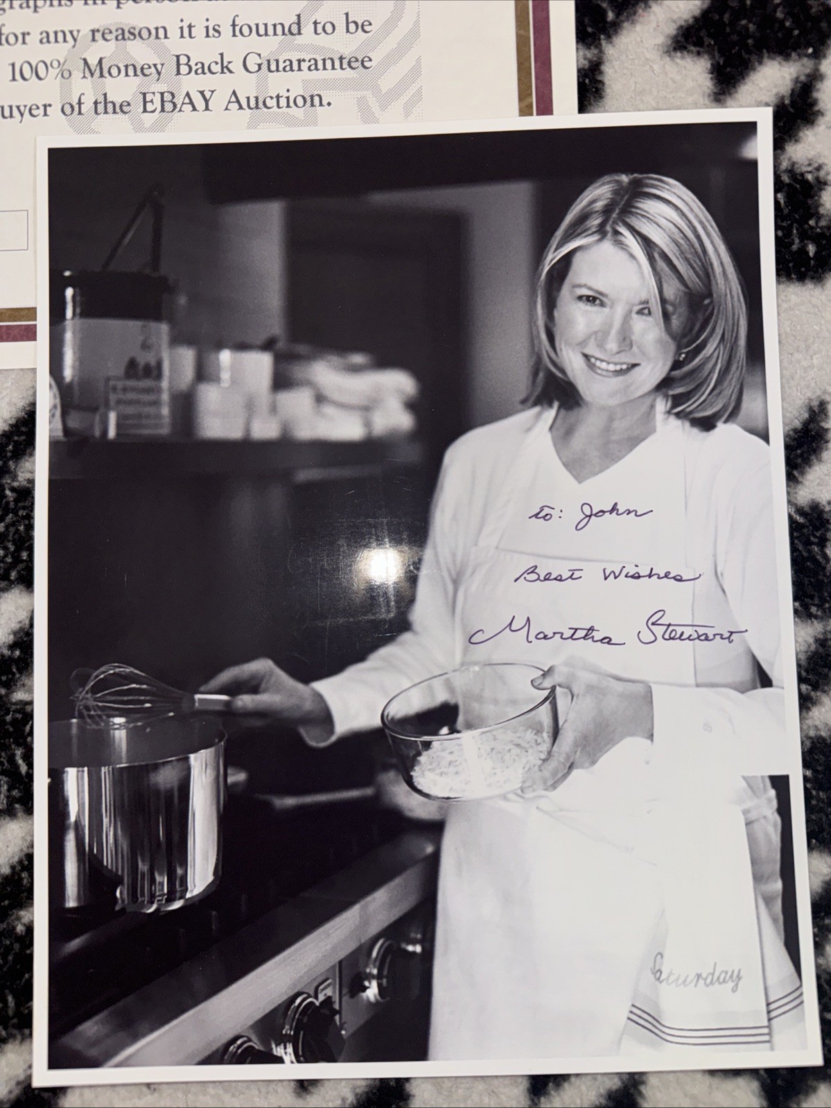 Authentic Signed Martha Stewart 8x10 Photo