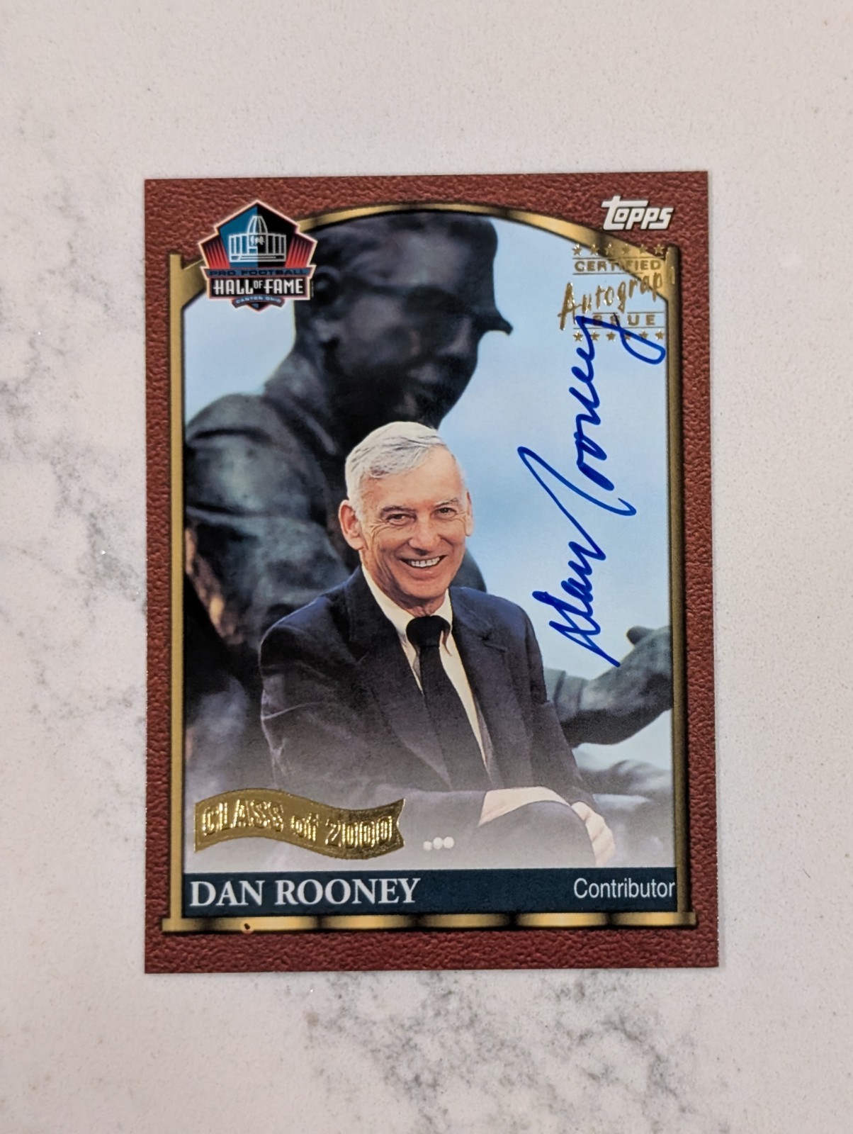 2000 Topps - Hall of Fame Autographs Dan Rooney #HOF4 (AU, RC)