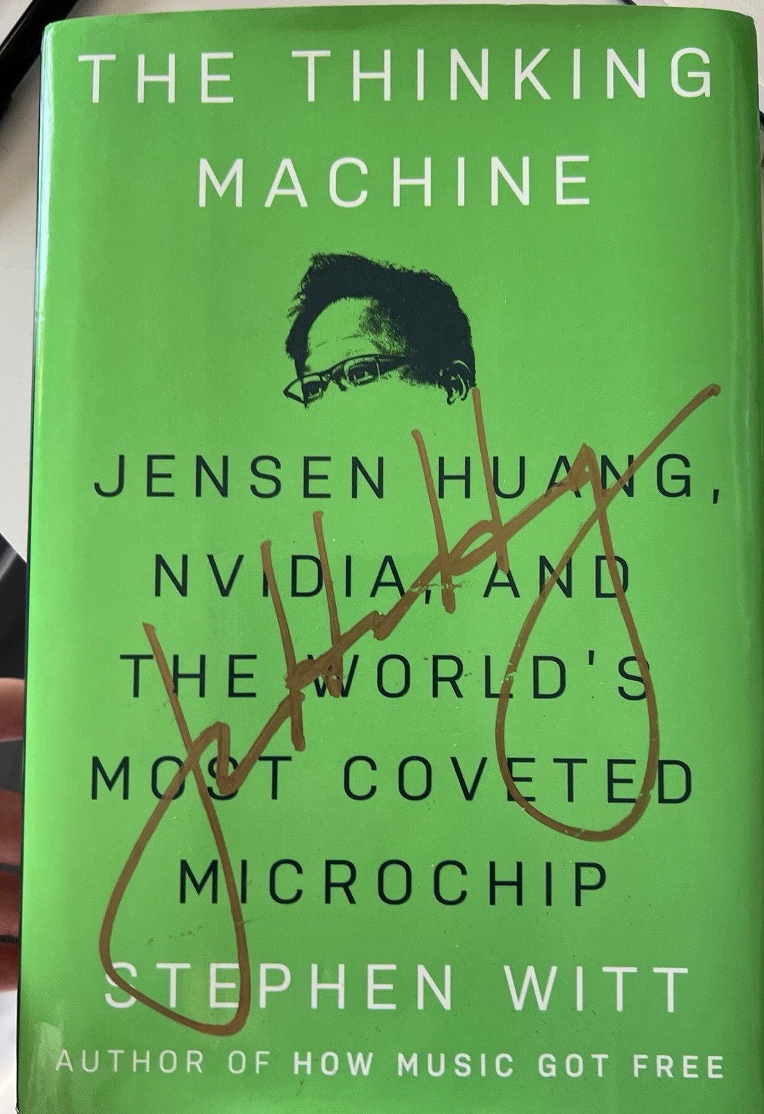 Jensen Huang Autographed The Thinking Machine Stephen Witt Hardcover