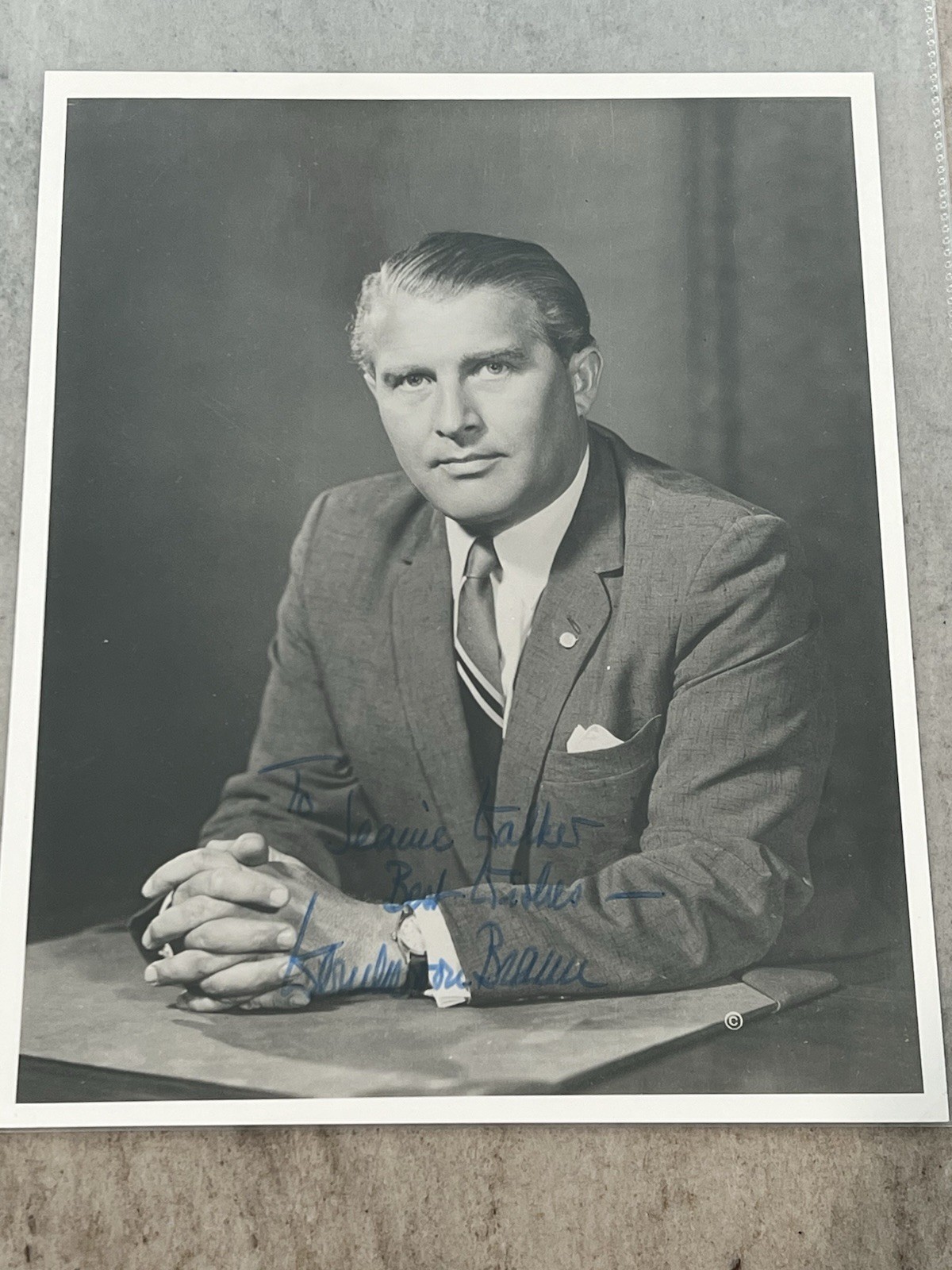 WERNHER VON BRAUN Hand Signed/Autographed 8x10 NASA - Original NASA PHOTO