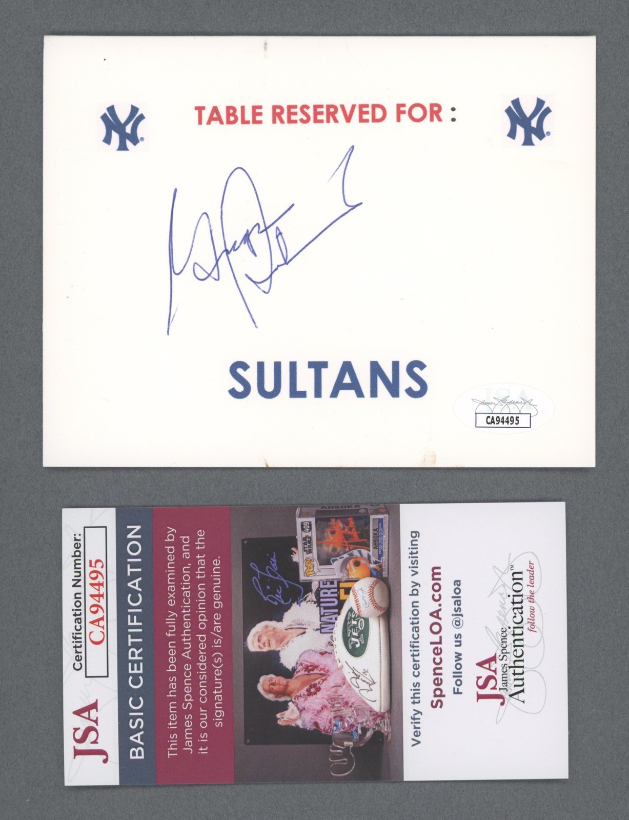 George Steinbrenner Signed 4x5 Table Card Auto with JSA Certification