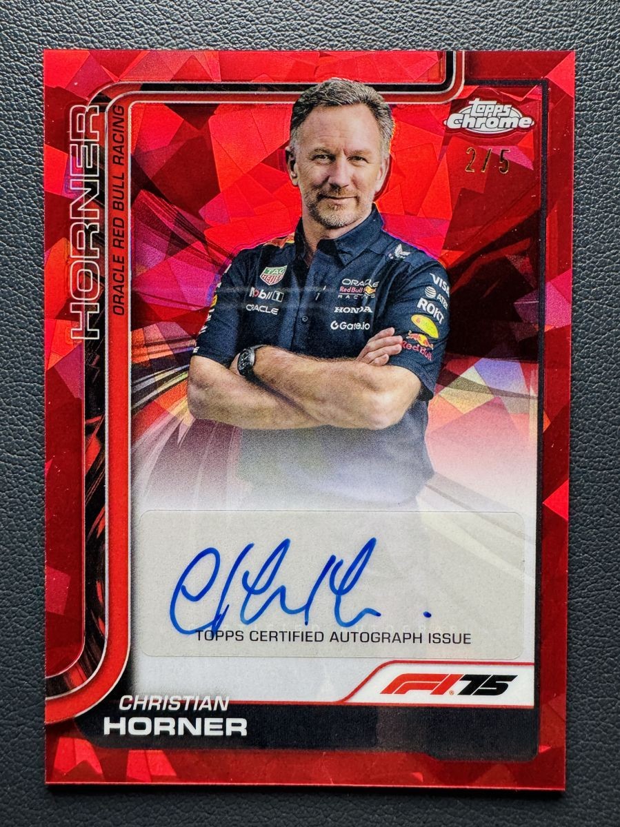 2025 Topps Chrome Formula 1 F1 Sapphire Christian Horner Red Refractor Auto 2/5