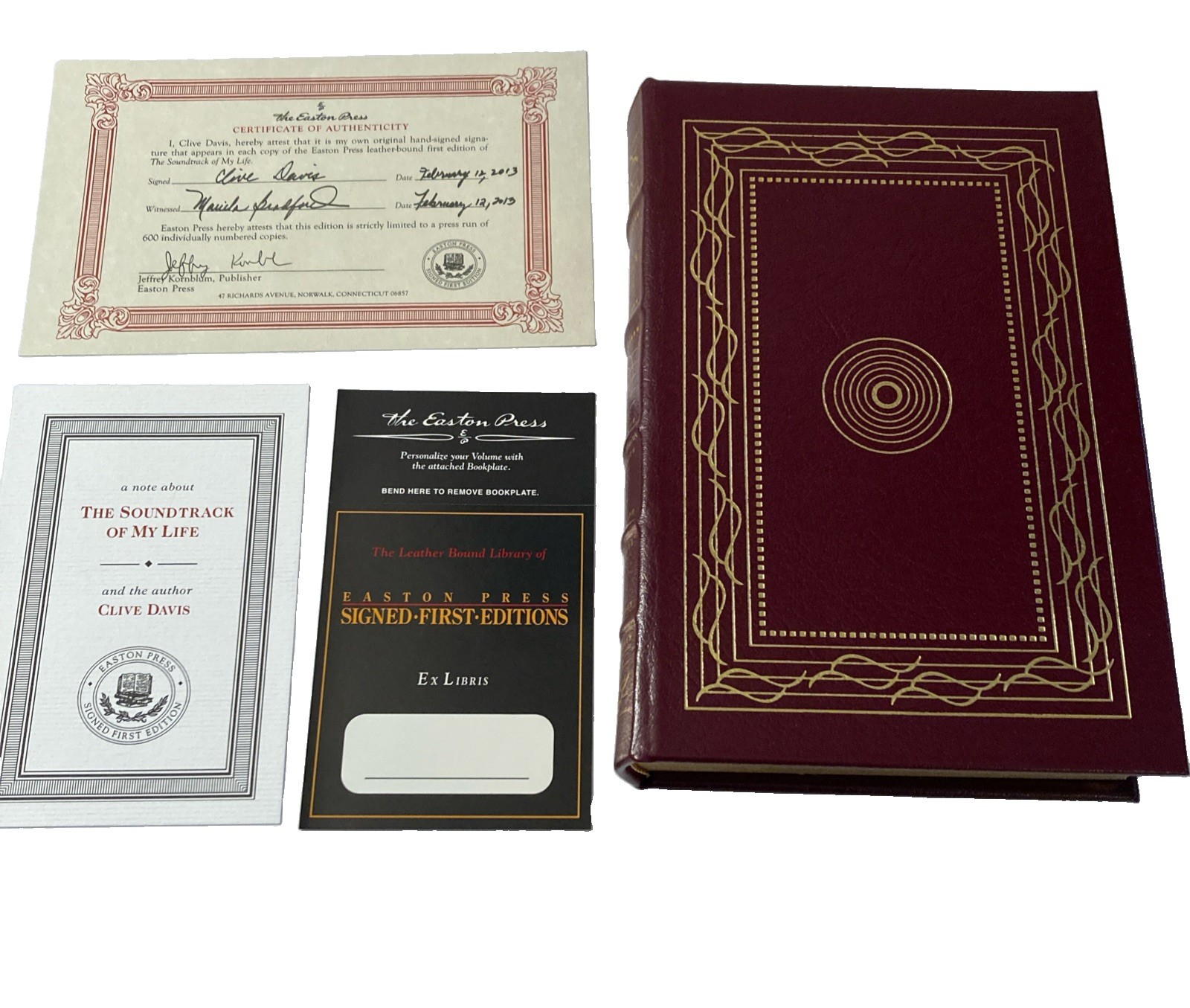 Easton Press CLIVE DAVIS, The Soundtrack of My Life, 1st, signed #158 of 600
