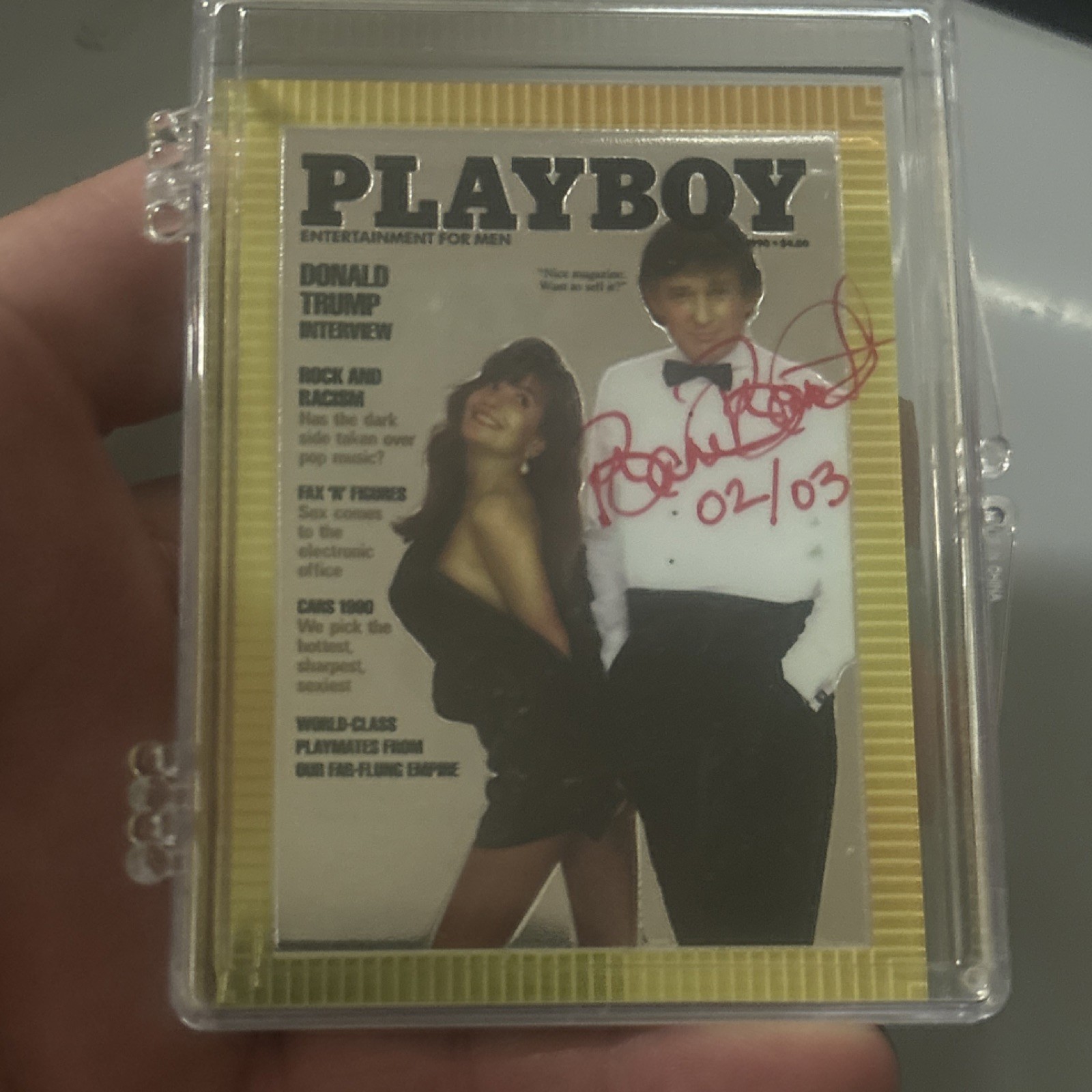 Playboy Chromium Cover Cards Donald Trump March1990 Autograph Brandi Brandt02/03