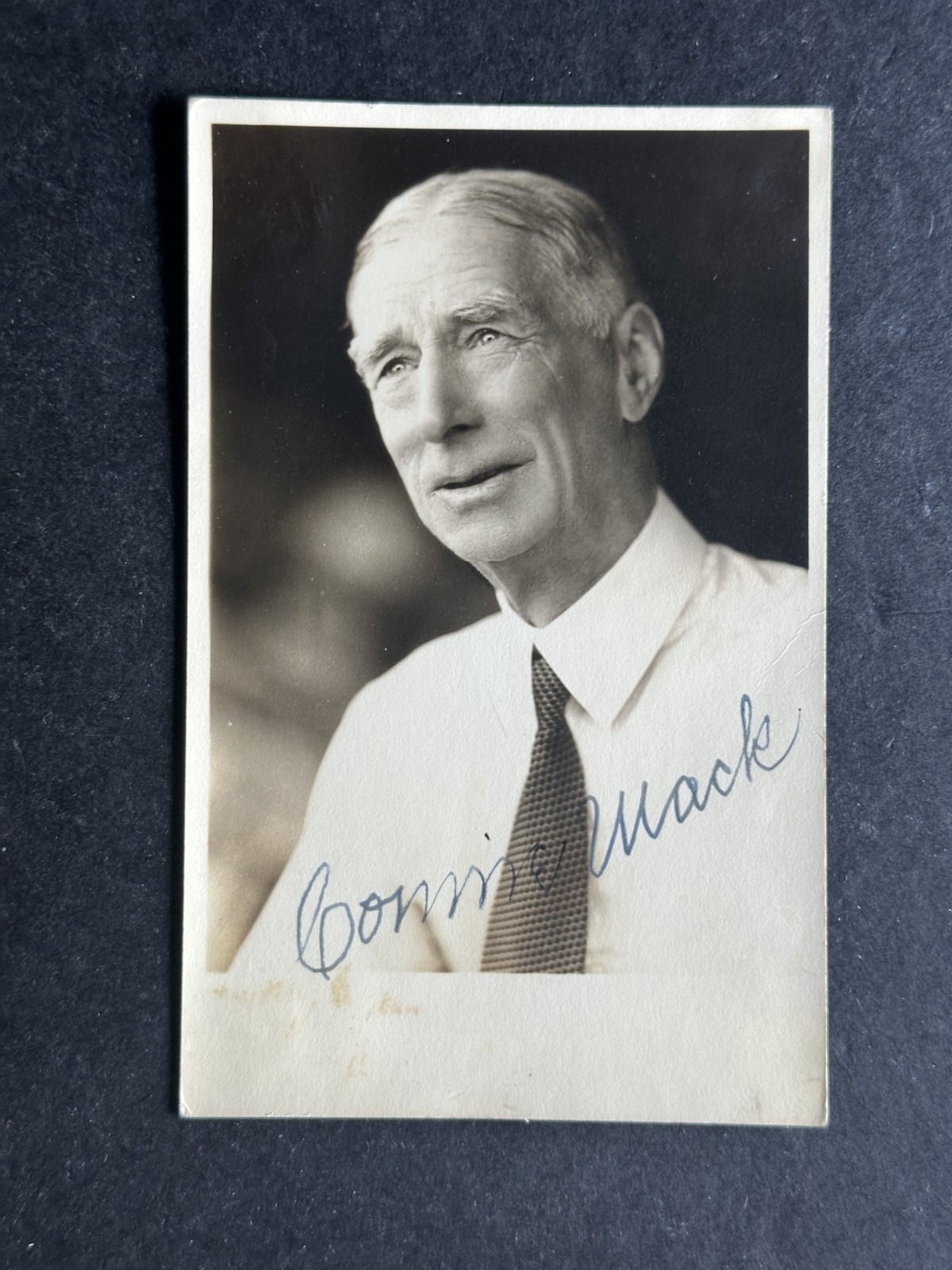 Connie Mack Signed Real Photo RPPC Baseball Postcard Post Card GRAD LOA HOF AUTO
