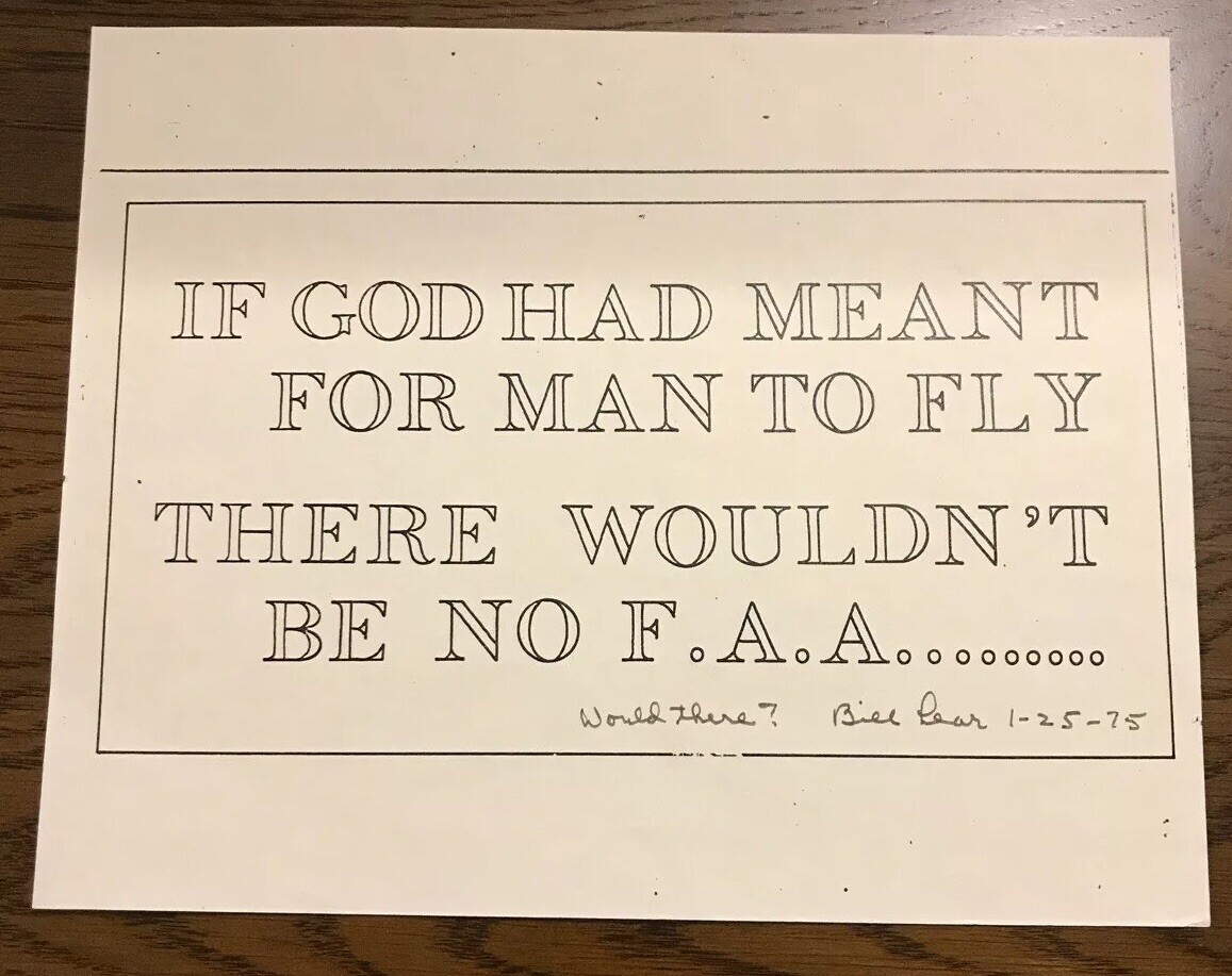 William Lear Signed Printed Quote - Inventor & Businessman - Lear Jet