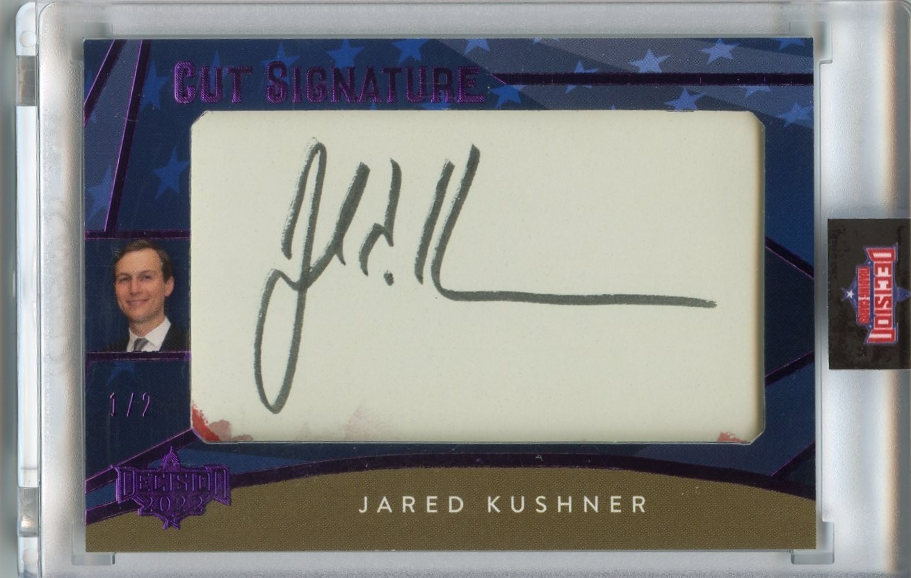 Decision 2022 Political Jared Kushner Purple Foil Cut Signature Auto 1/2