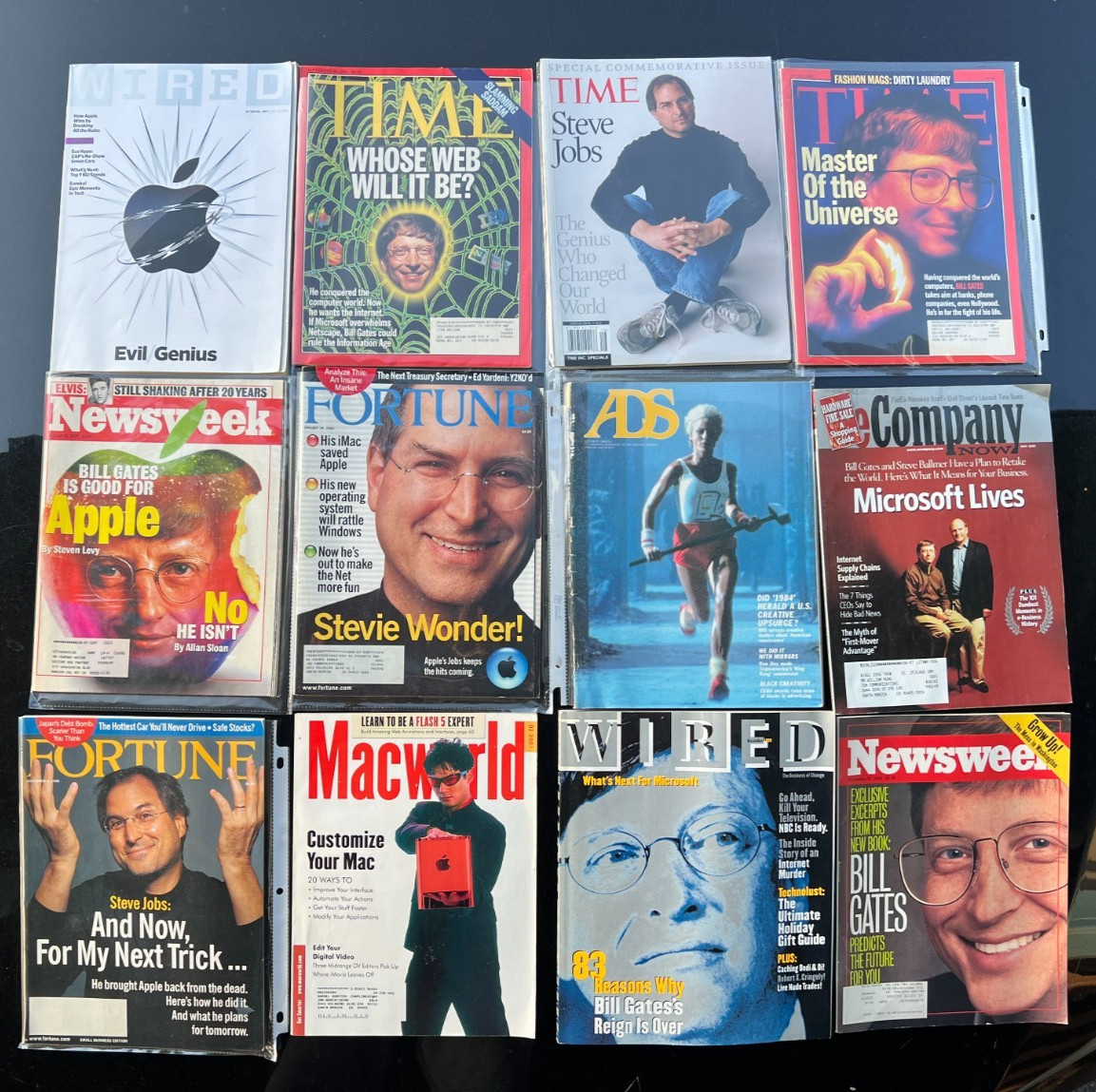 12 Steve Jobs, Apple Bill Gates, MacWorld Newsweek ADs  Time Magazines