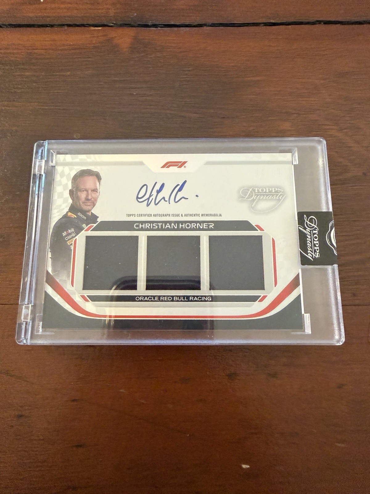 Christian Horner 2024 Topps Dynasty Relic On Card Autograph Encased F1
