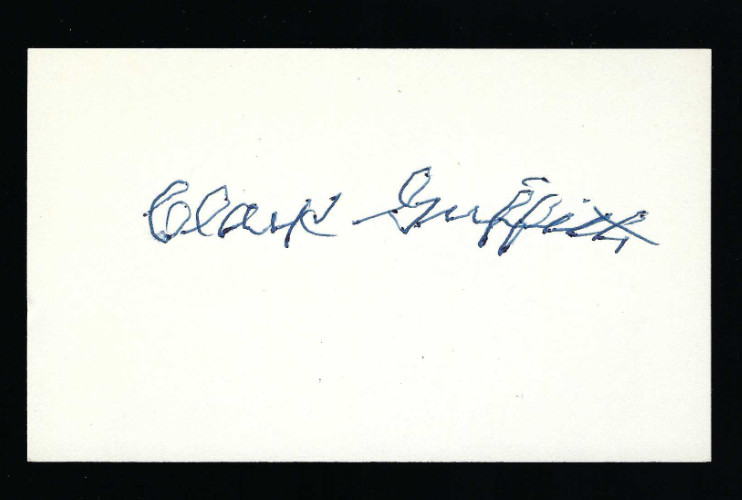 Clark Griffith signed 3x5 card Beckett Authenticated Baseball Hall of Fame
