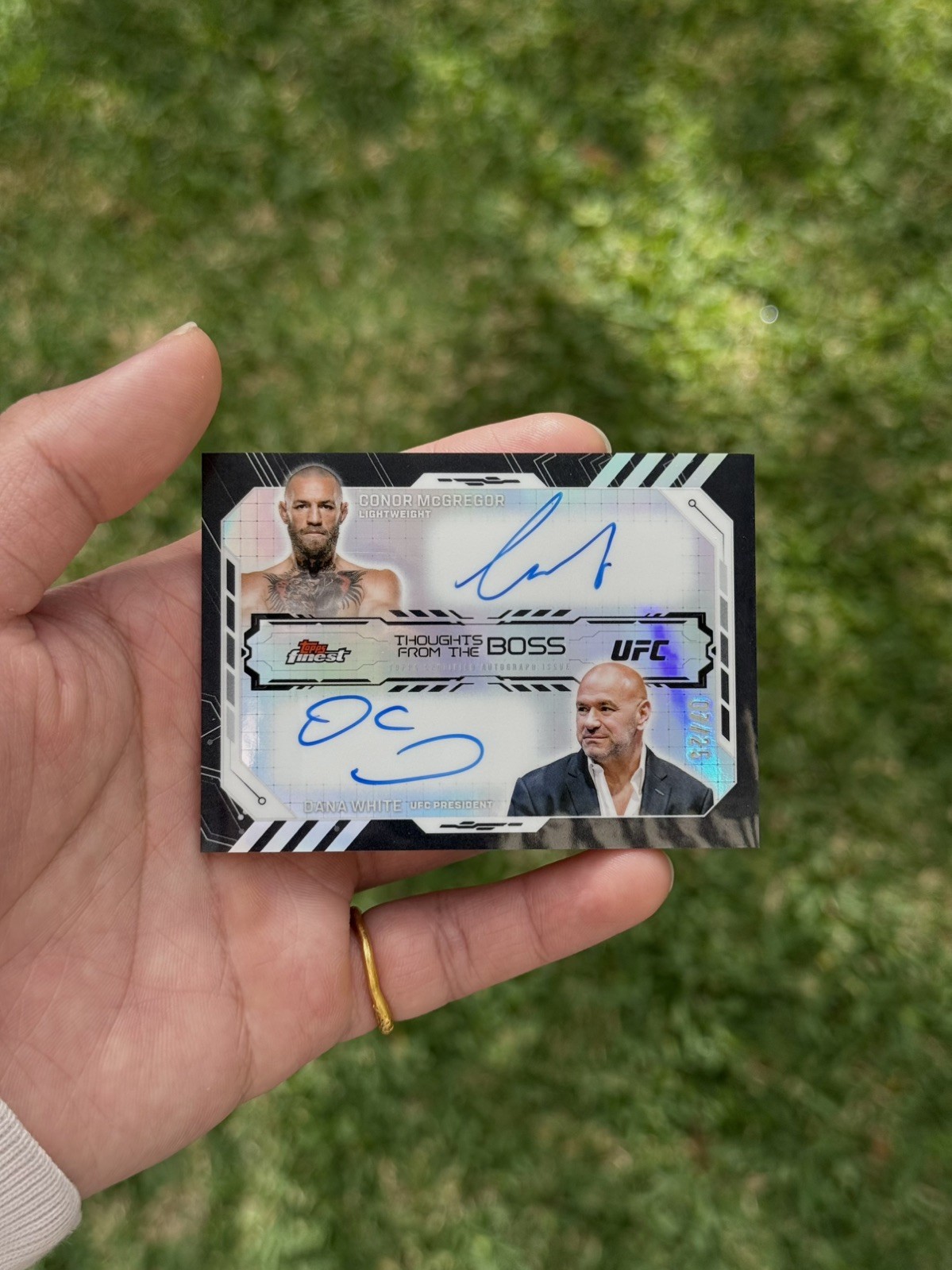 2025 Topps Finest Conor Mcgregor Dana White Thoughts From the Boss Dual Auto