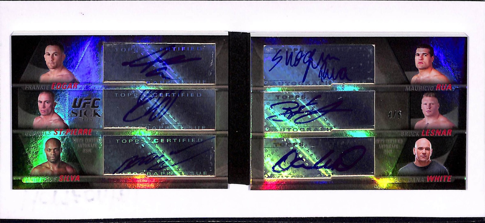 2010 Topps Knockout Silva Edgar St Pierre Lesnar Rua Dana White Auto Booklet #/5