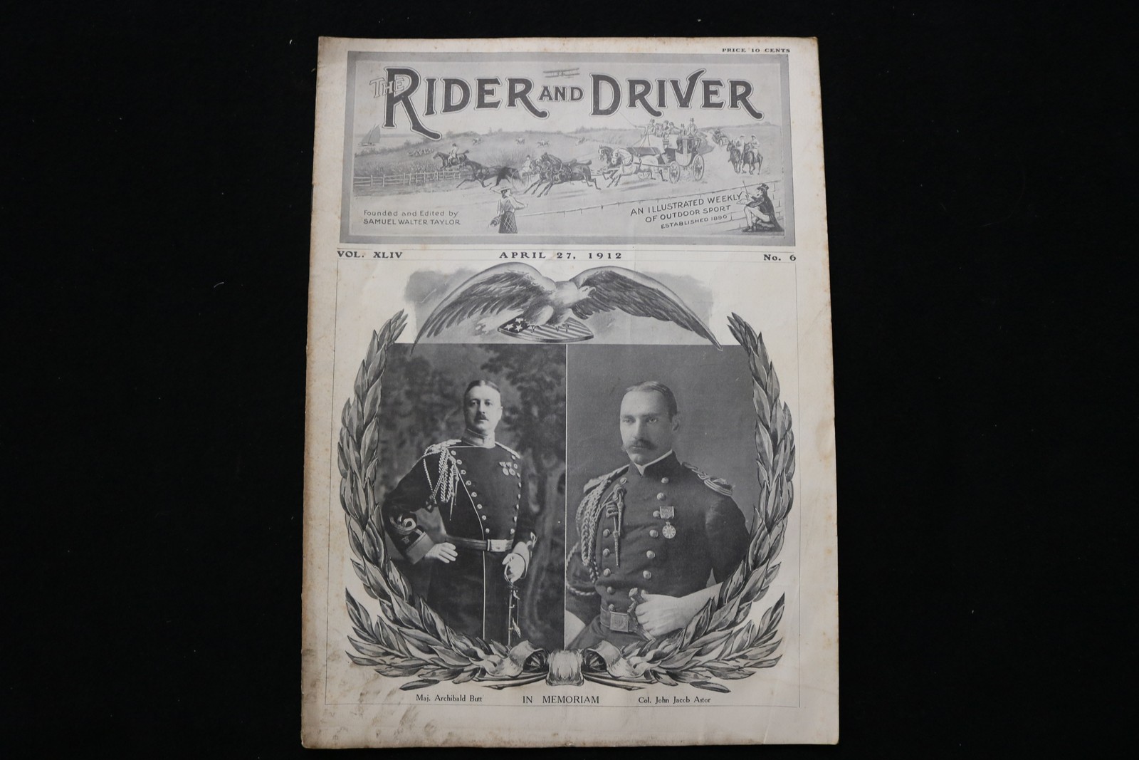 1912 APRIL 27 THE RIDER AND DRIVER MAGAZINE - JOHN JACOB ASTOR COVER - E 30260