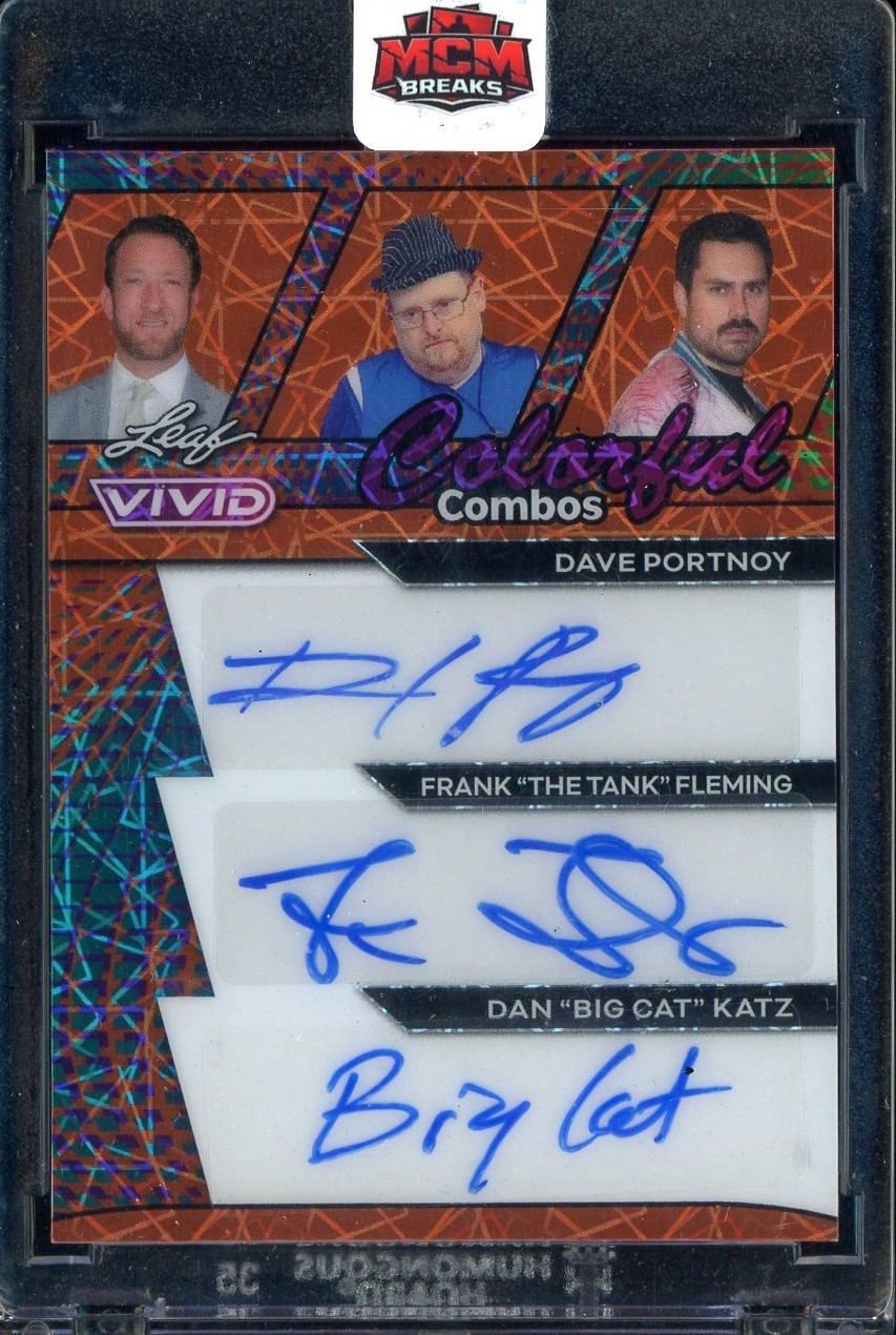 2024 Leaf Vivid Colorful Combos Dave Portnoy Fleming Katz Triple AUTO 1/1
