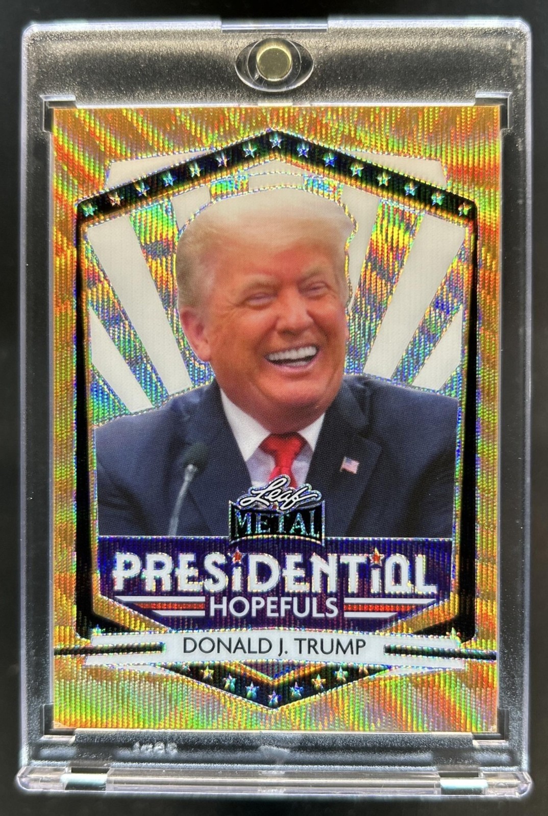 2022 Leaf Metal Presidential Hopefuls Donald Trump Gold Wave #1/1 #PH-1