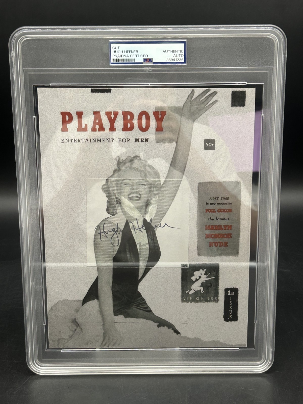 Hugh Hefner Signed 8x10 Marilyn Monroe Playboy Cut Photo PSA/DNA AUTO