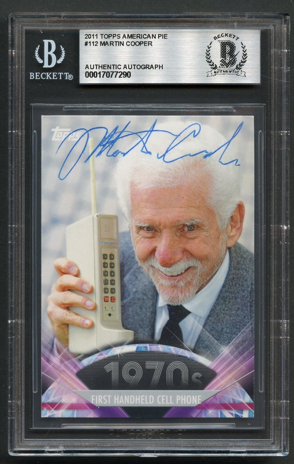 Martin Cooper #112 signed autograph auto 2011 Topps American Pie BAS Slabbed