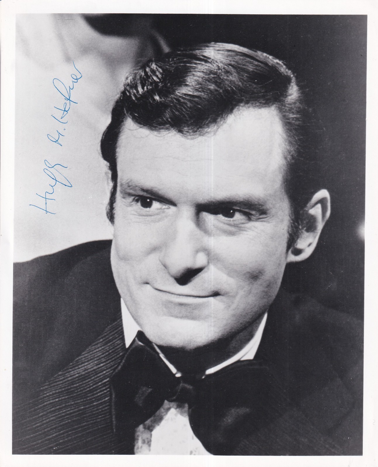 Hugh Hefner - Publisher of "Playboy" - Large photo - original signature