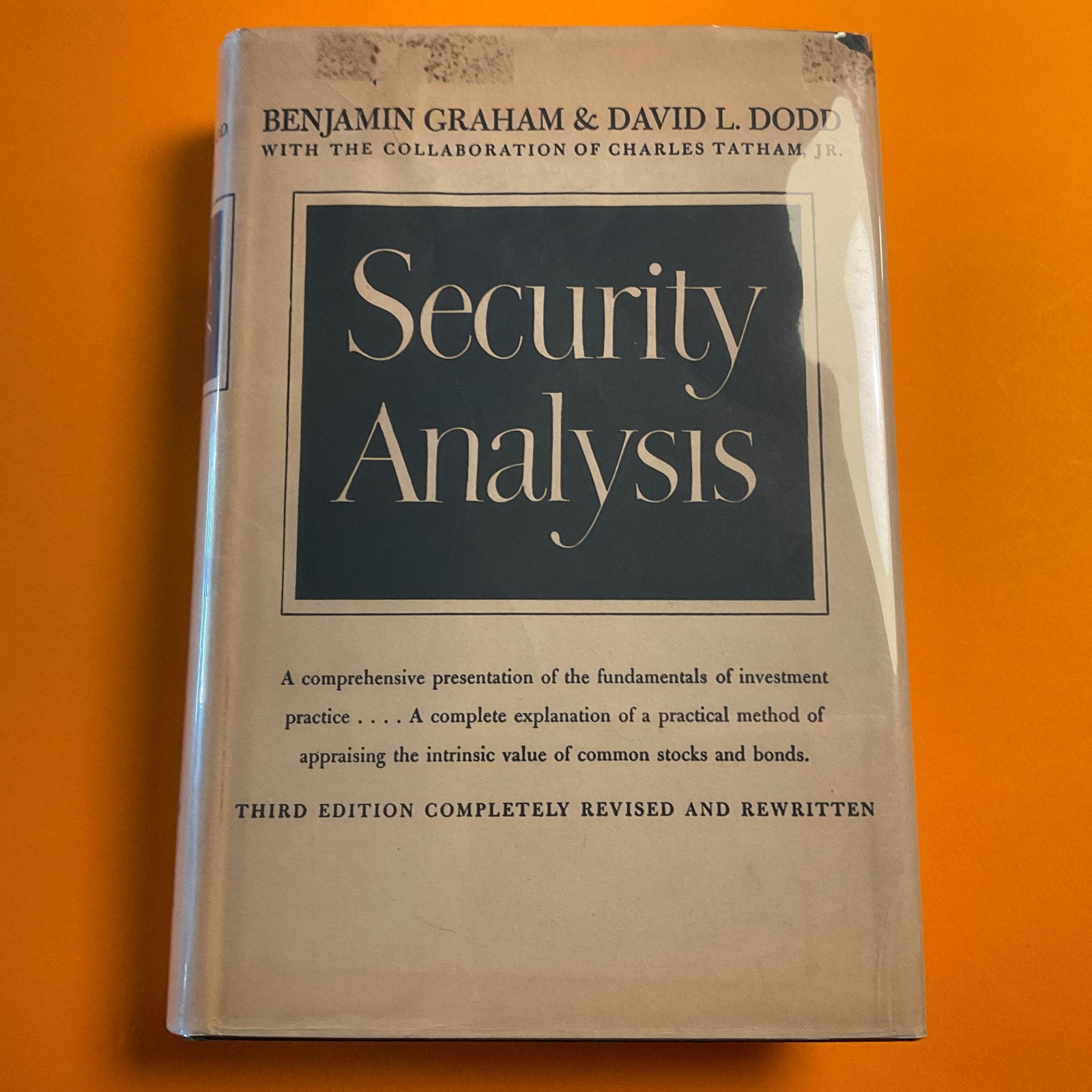 Security Analysis Benjamin Graham D. Dodd Third/3rd Edition Hardcover Book 1951