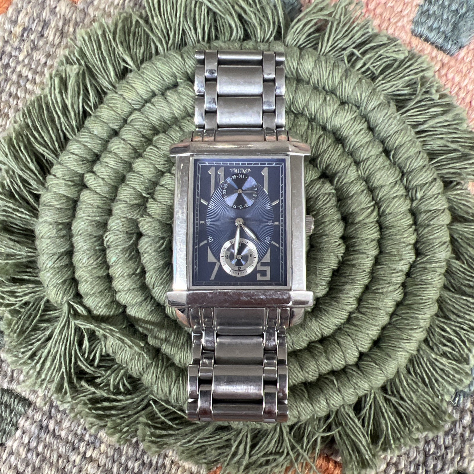 Very Rare 2005 Trump Signature Collection Rectangular Blue Dial Quartz Watch