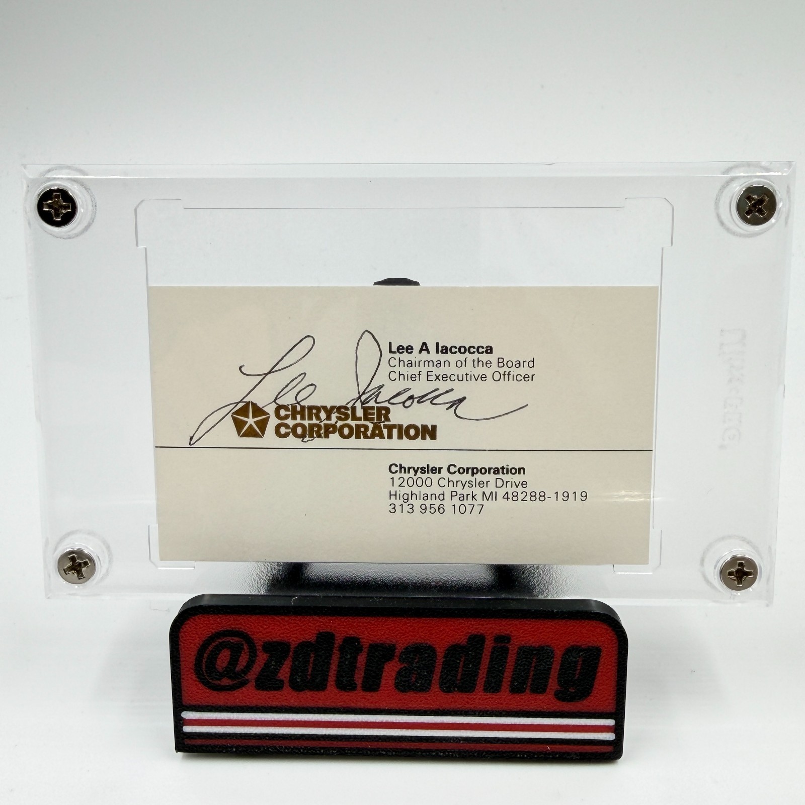 Lee Iacocca Autographed Chrysler Business Card Original Autograph