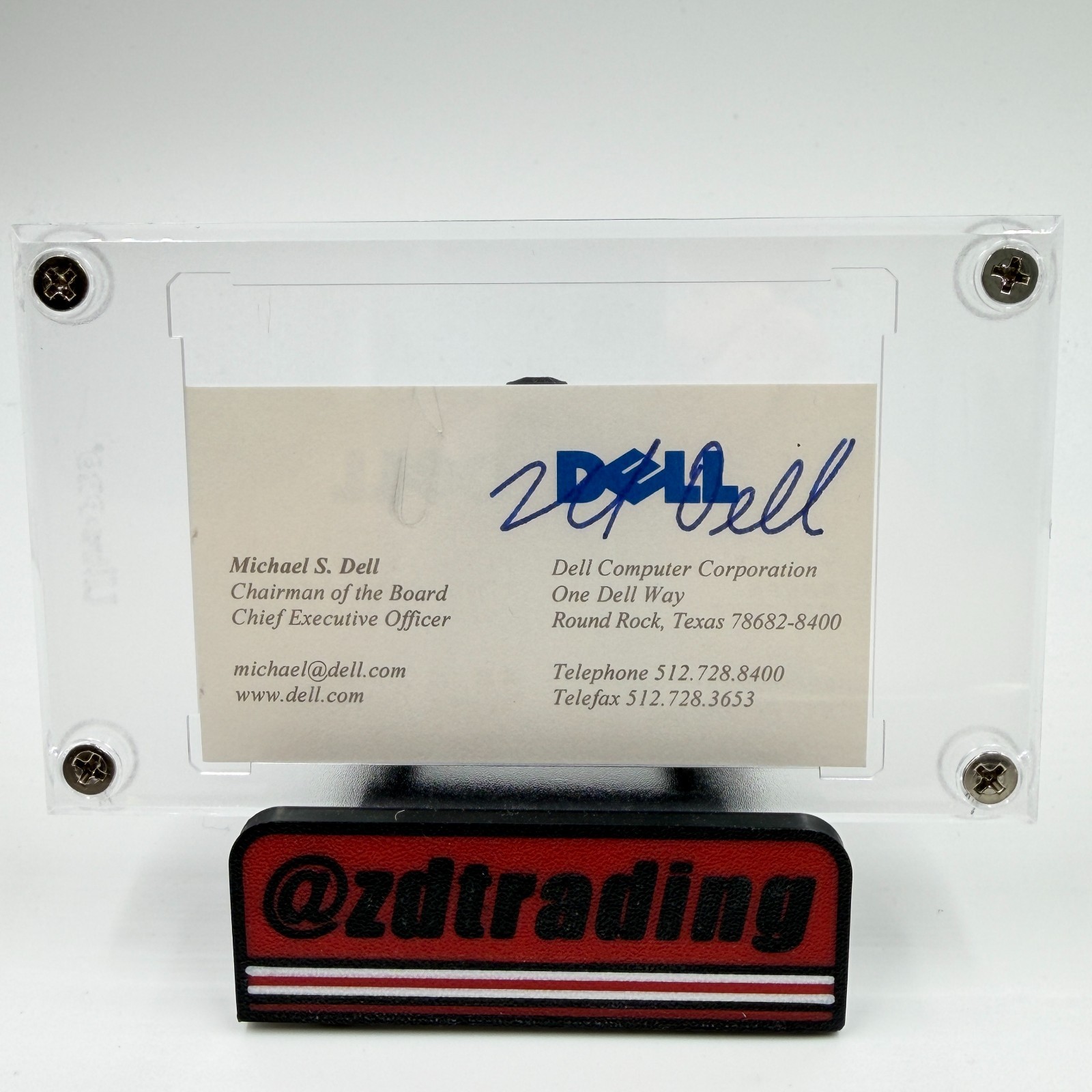 Michael Dell Autographed Vintage Business Card Original Autograph