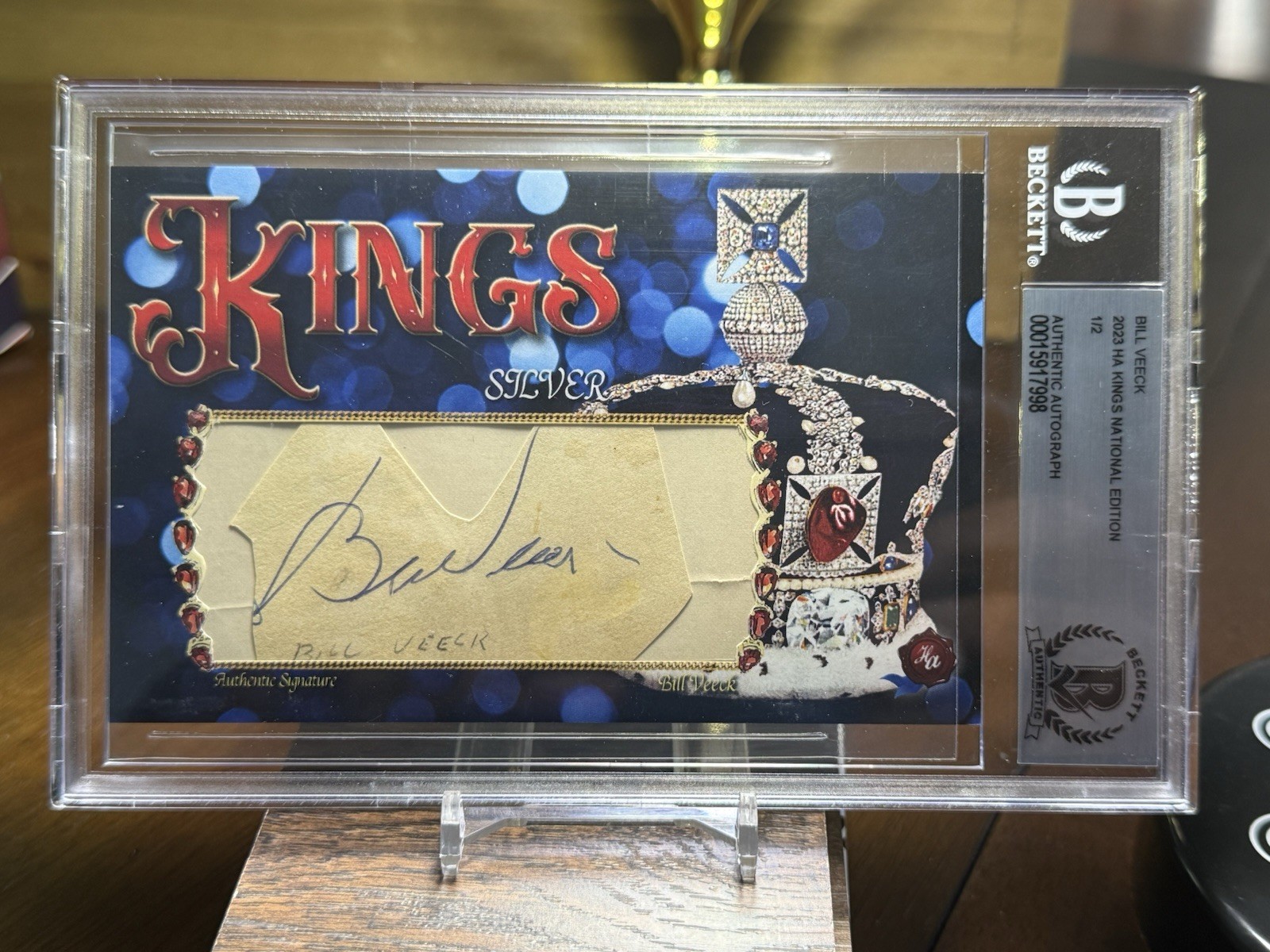 2023 HA Kings BILL VEECK AUTO #’d 1/2 Cut Signature Autograph BGS Authentic