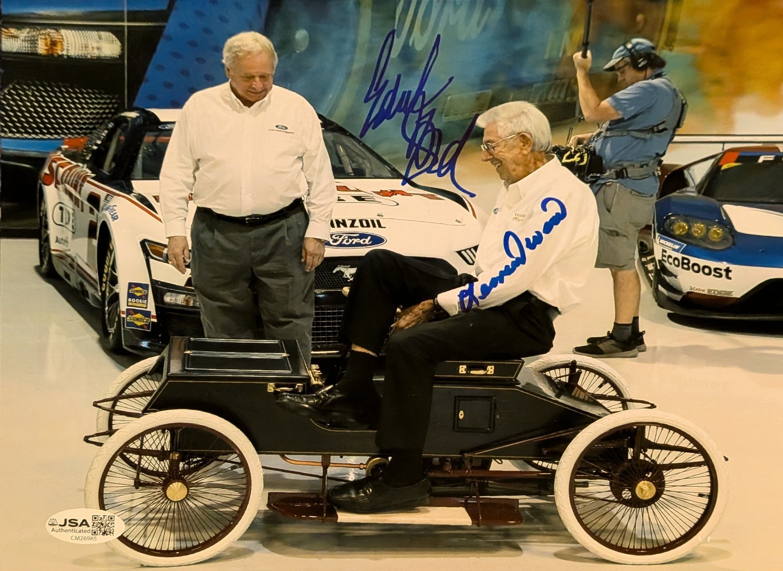 Edsel Ford Leonard Wood Signed 8x10 Photo Autographed JSA COA NASCAR Racing