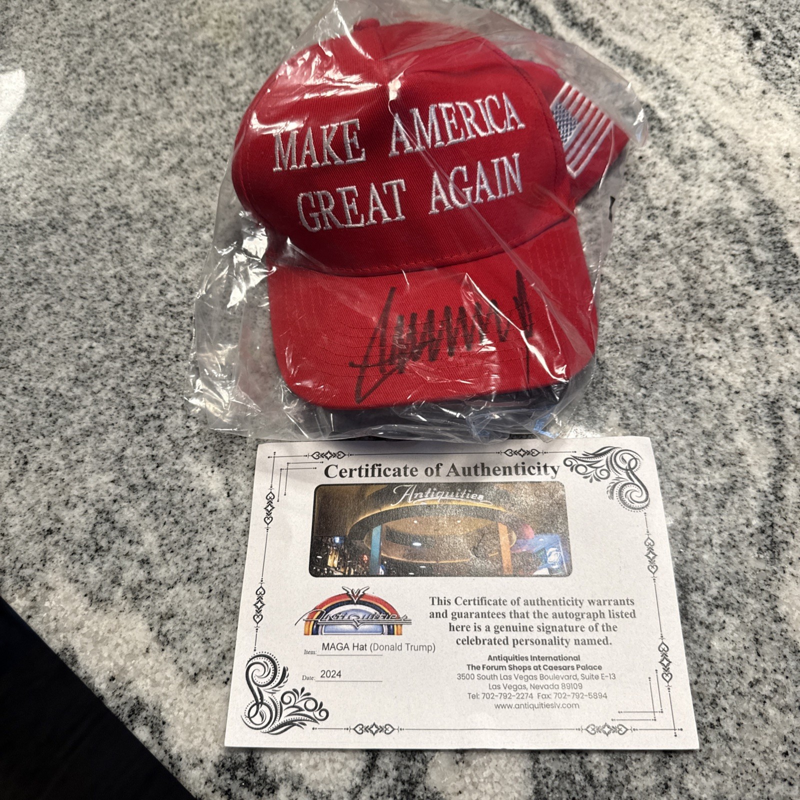 Signed Donald Trump Hat With COA