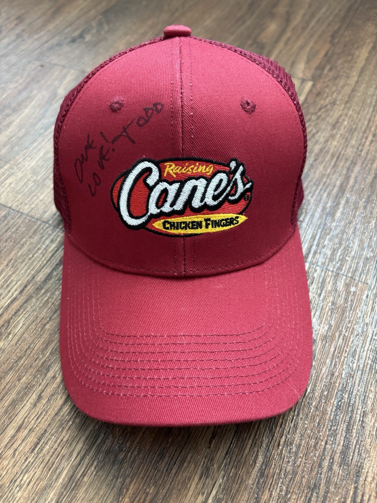 Signed Todd Graves Raising Canes Hat Autographed One Love Crew Trucker Red Cap