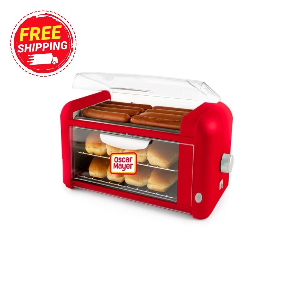 Oscar Mayer Hot Dog Roller Machine with 2 Bread Warmer Racks and Automatic Timer
