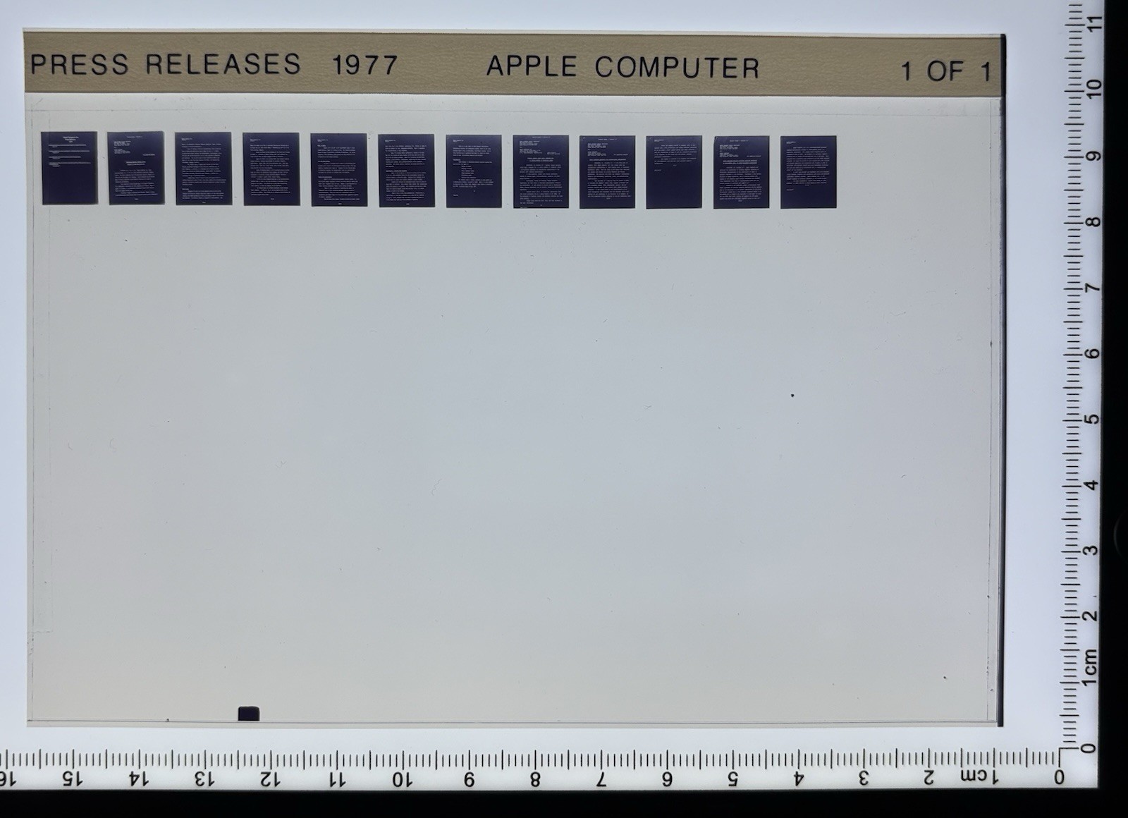 Vintage Apple Computer 1977 Press Releases Microfiche Apple II Steve Jobs Rare