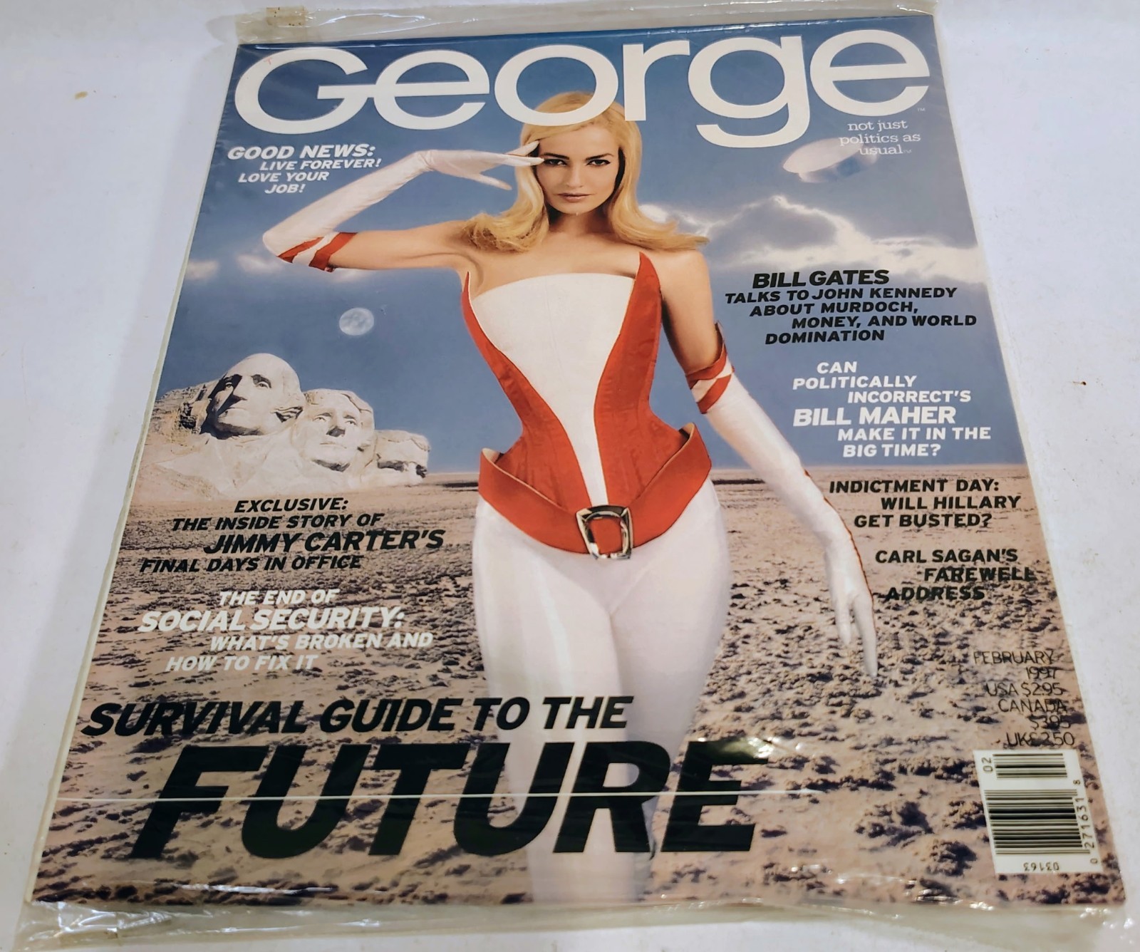 George Magazine Feb 1997 Survival Guide to the Future Bill Gates JFK Jr No Label