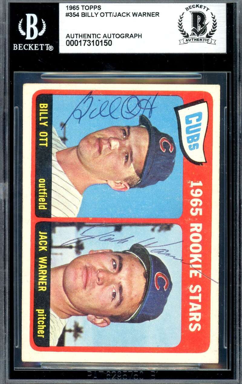 Billy Ott Jack Warner Beckett BAS Signed 1965 Topps Rookie Autograph