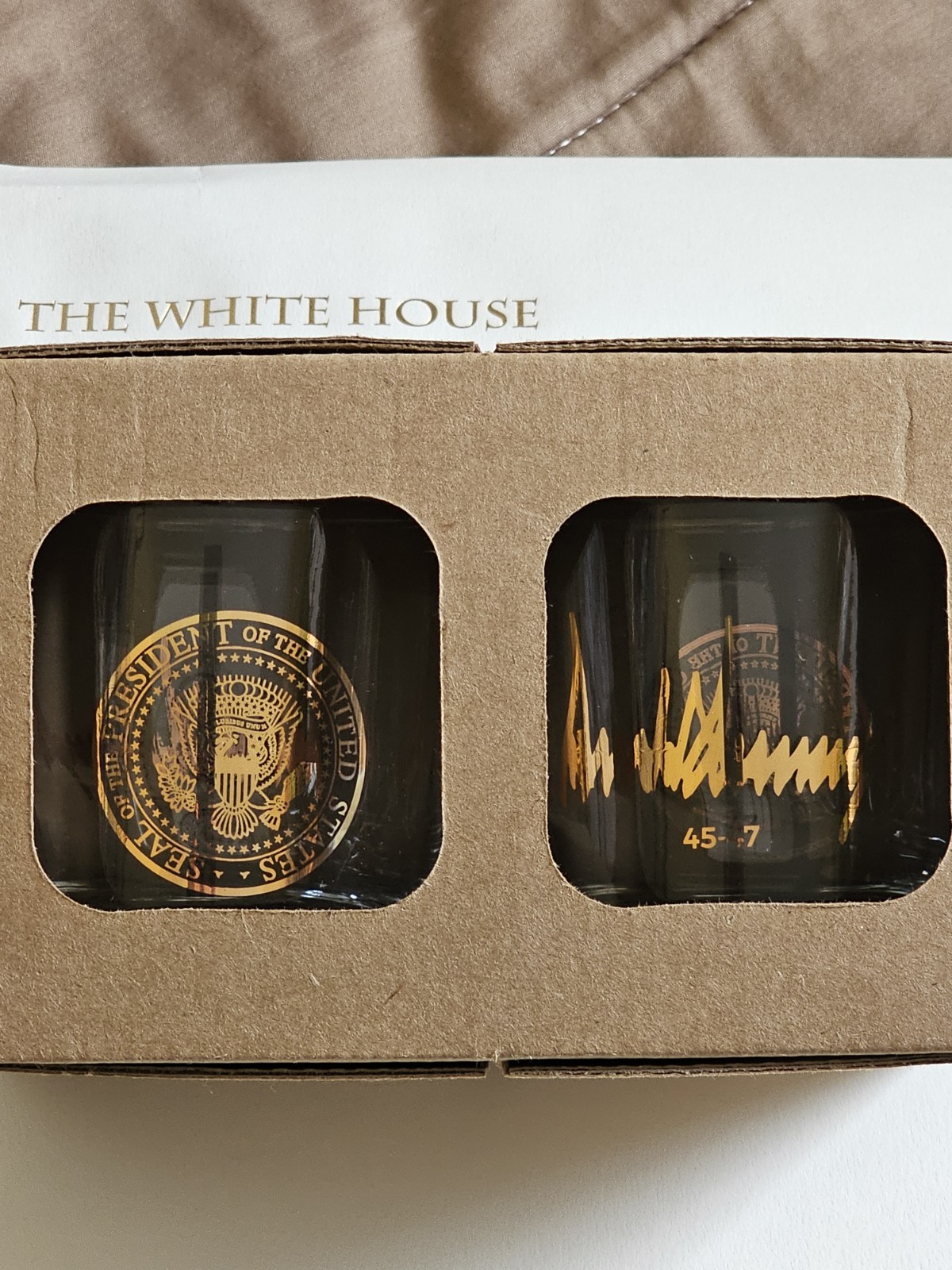 White House President Donald Trump Signature Rock Glass 10oz.